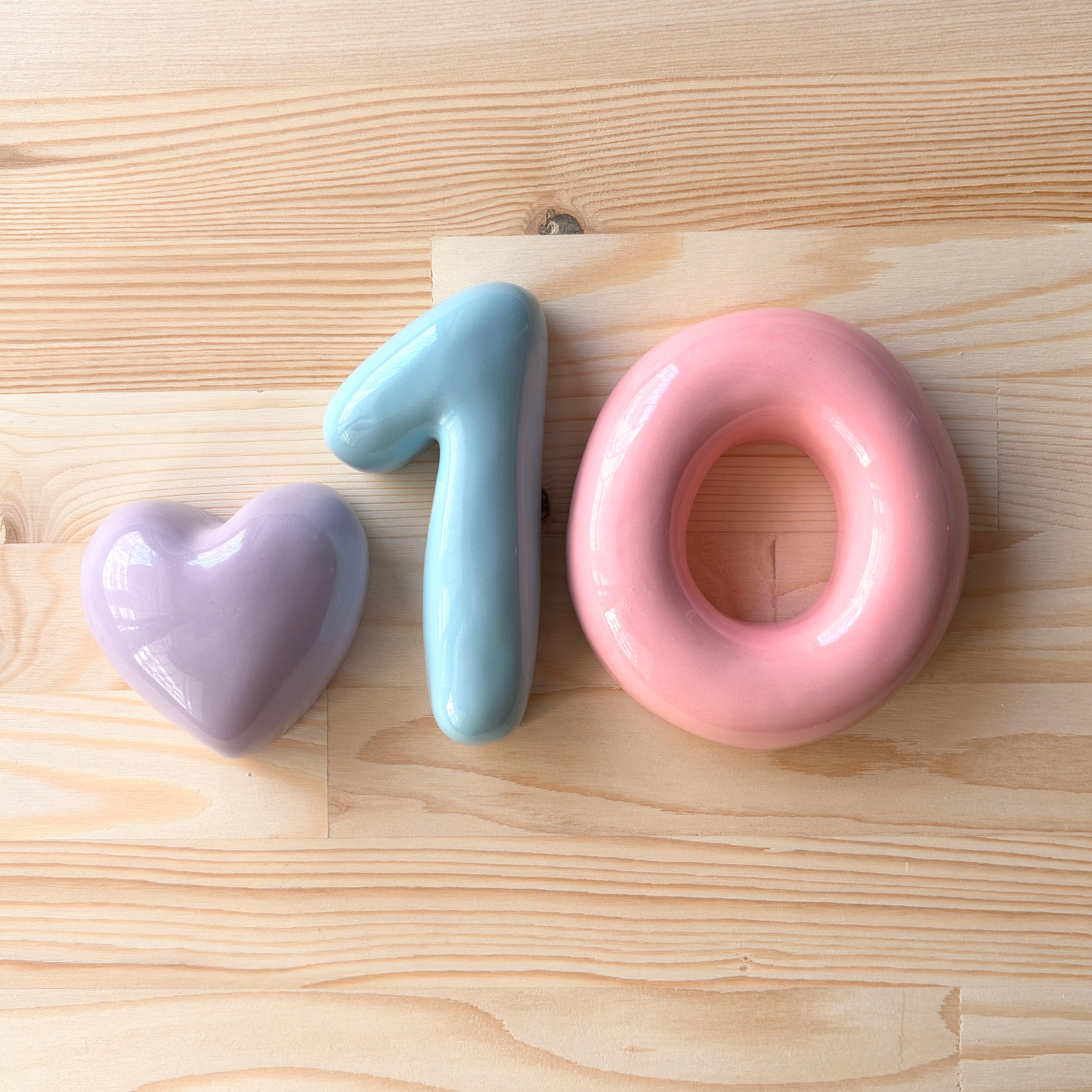 Handmade Ceramic Bubble Number: Colorful Stoneware Clay Wall Decor-zoom-5