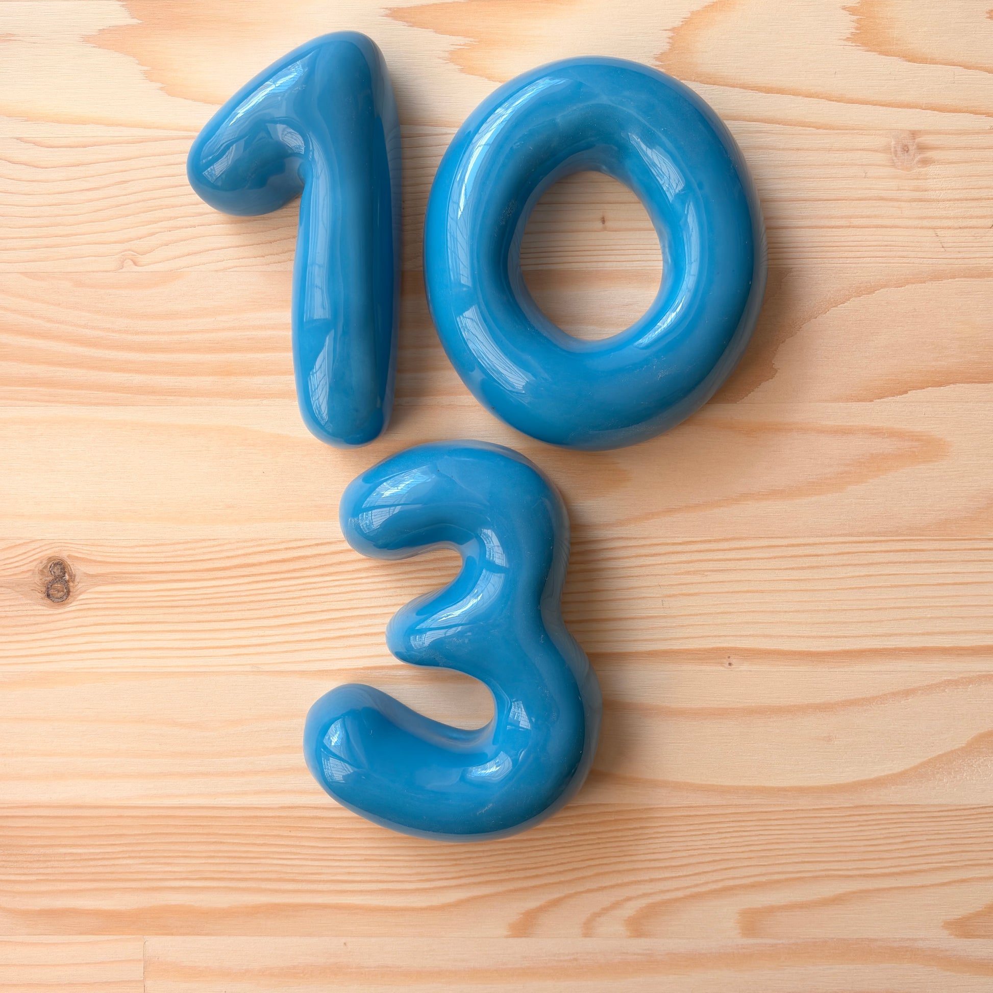 Handmade Ceramic Bubble Number: Colorful Stoneware Clay Wall Decor-3