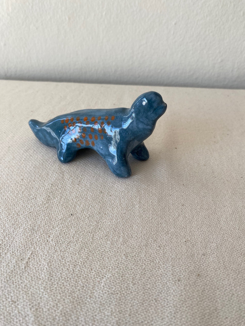 Handmade Ceramic Dinosaur Figurine: Unique Dino Sculpture-zoom-