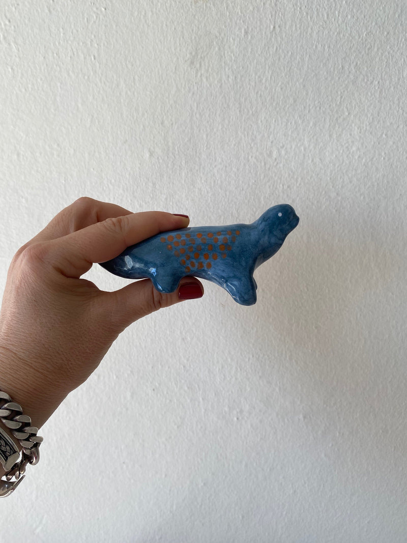 Handmade Ceramic Dinosaur Figurine: Unique Dino Sculpture-zoom-