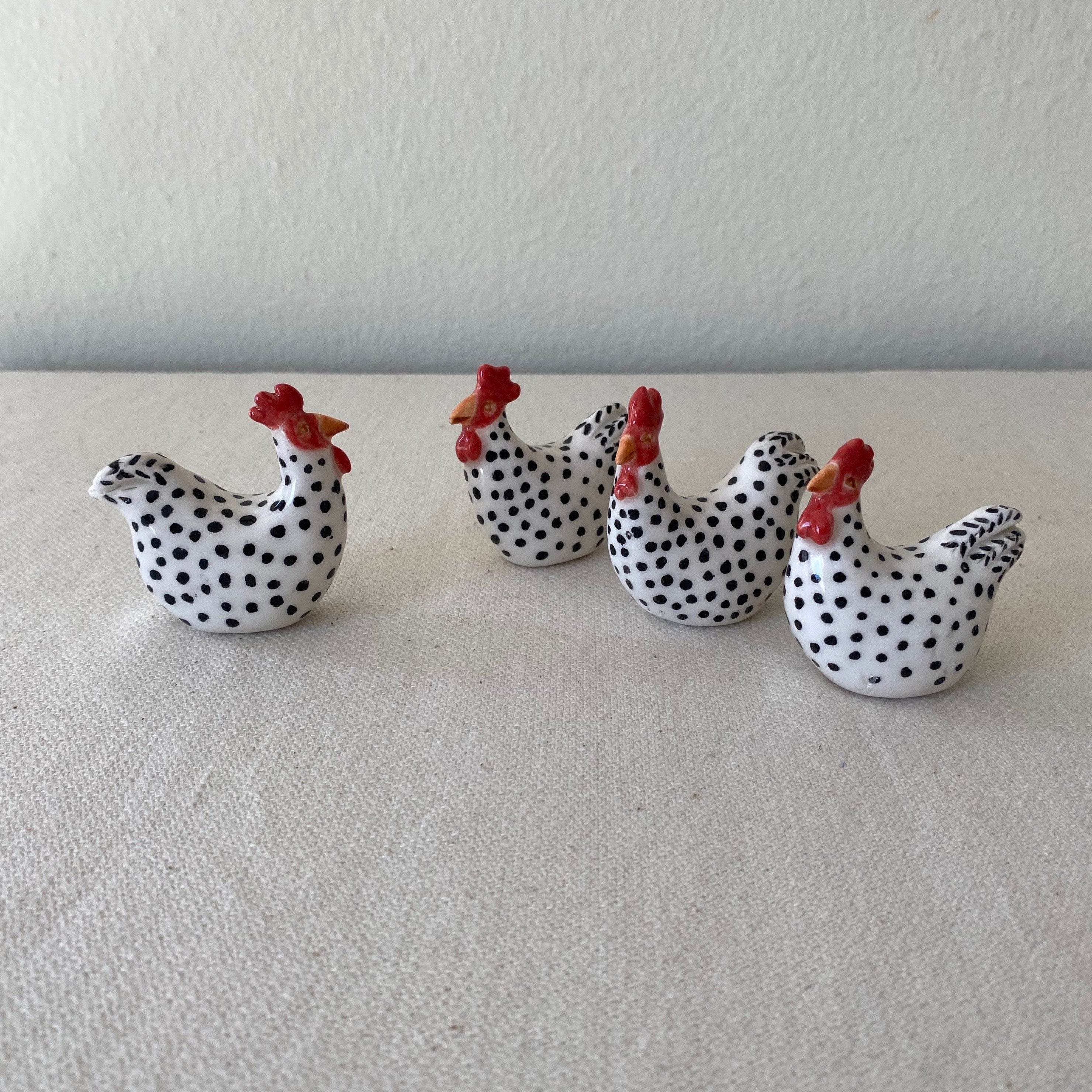 Handmade Ceramic Chicken Figurine: Unique Sculpture Gift