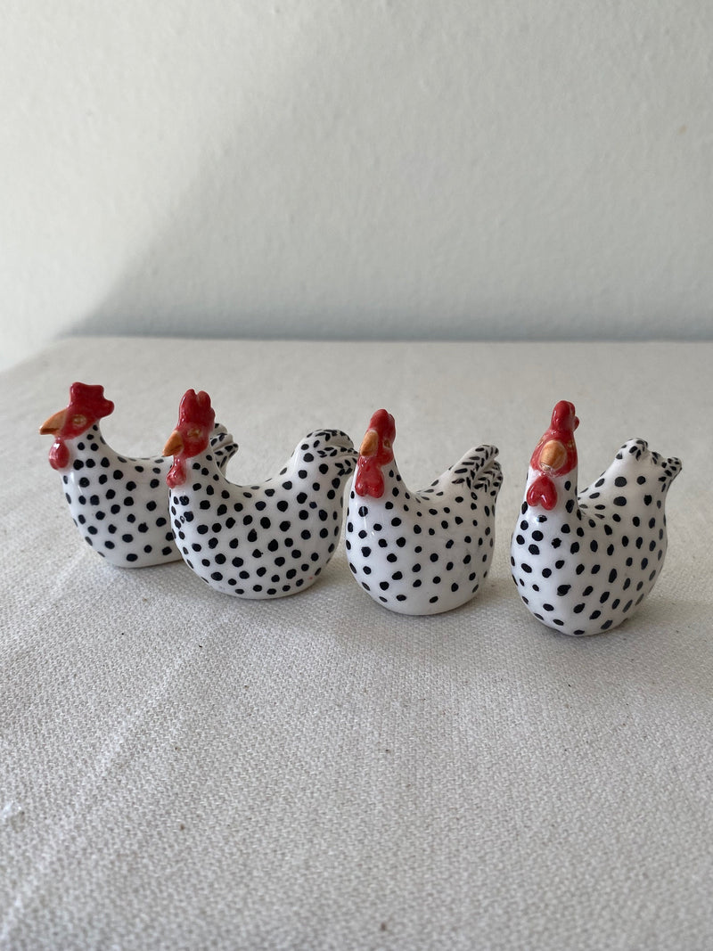 Handmade Ceramic Chicken Figurine: Unique Sculpture Gift-zoom-