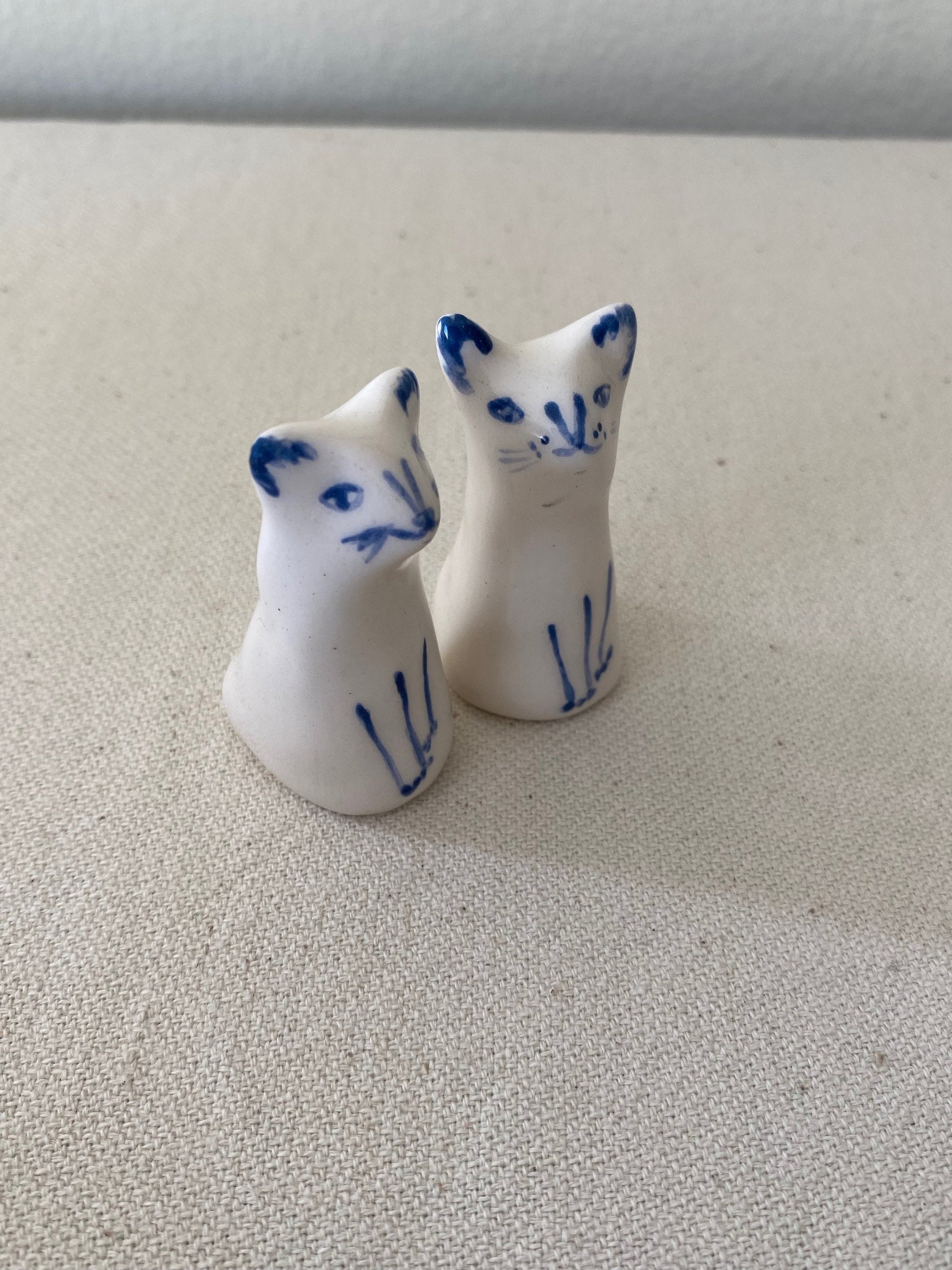 Handmade Ceramic Cat Figurine, Tiny Cat Sculpture, Aquarium Ornament-6