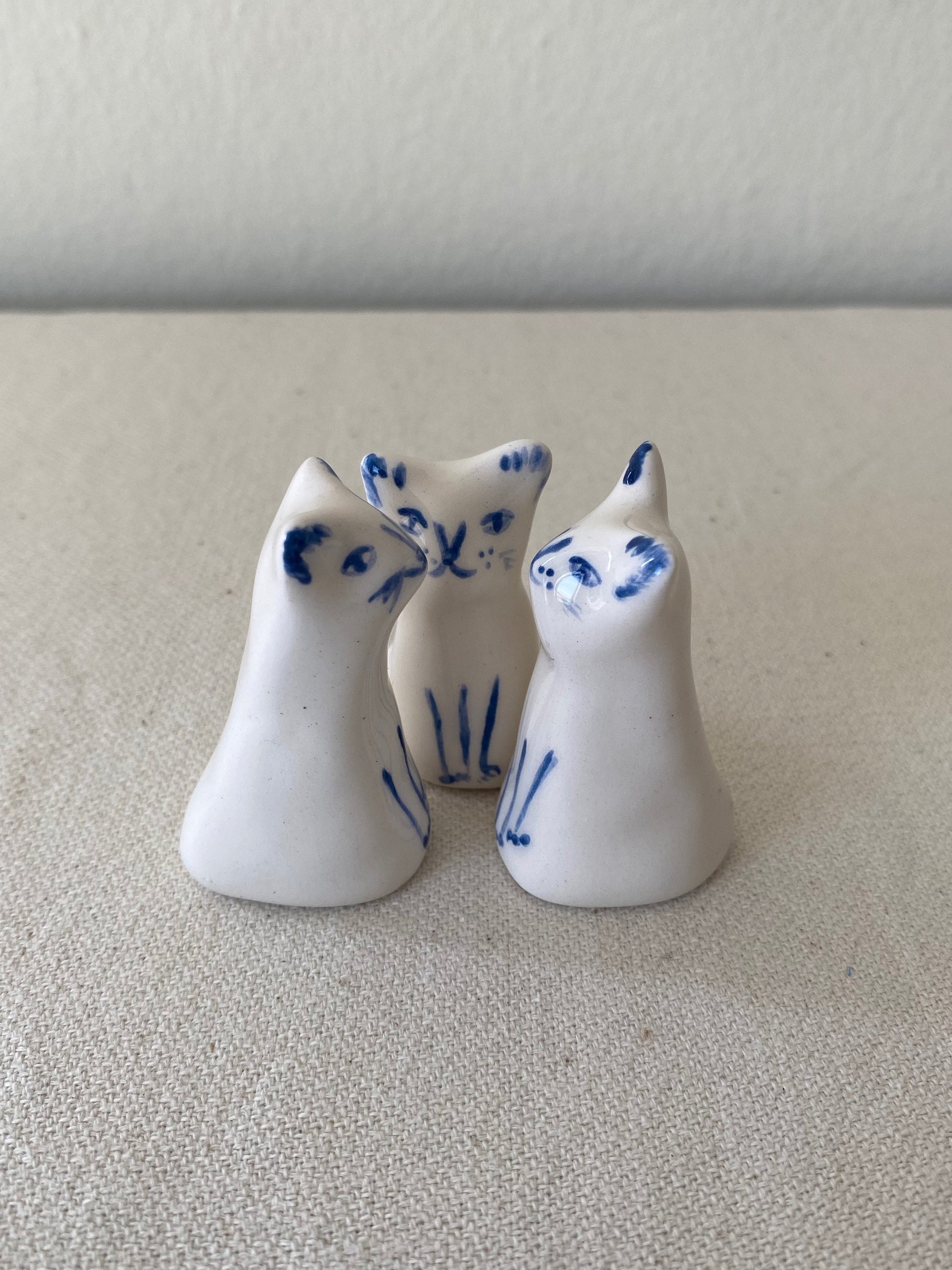 Handmade Ceramic Cat Figurine, Tiny Cat Sculpture, Aquarium Ornament-7