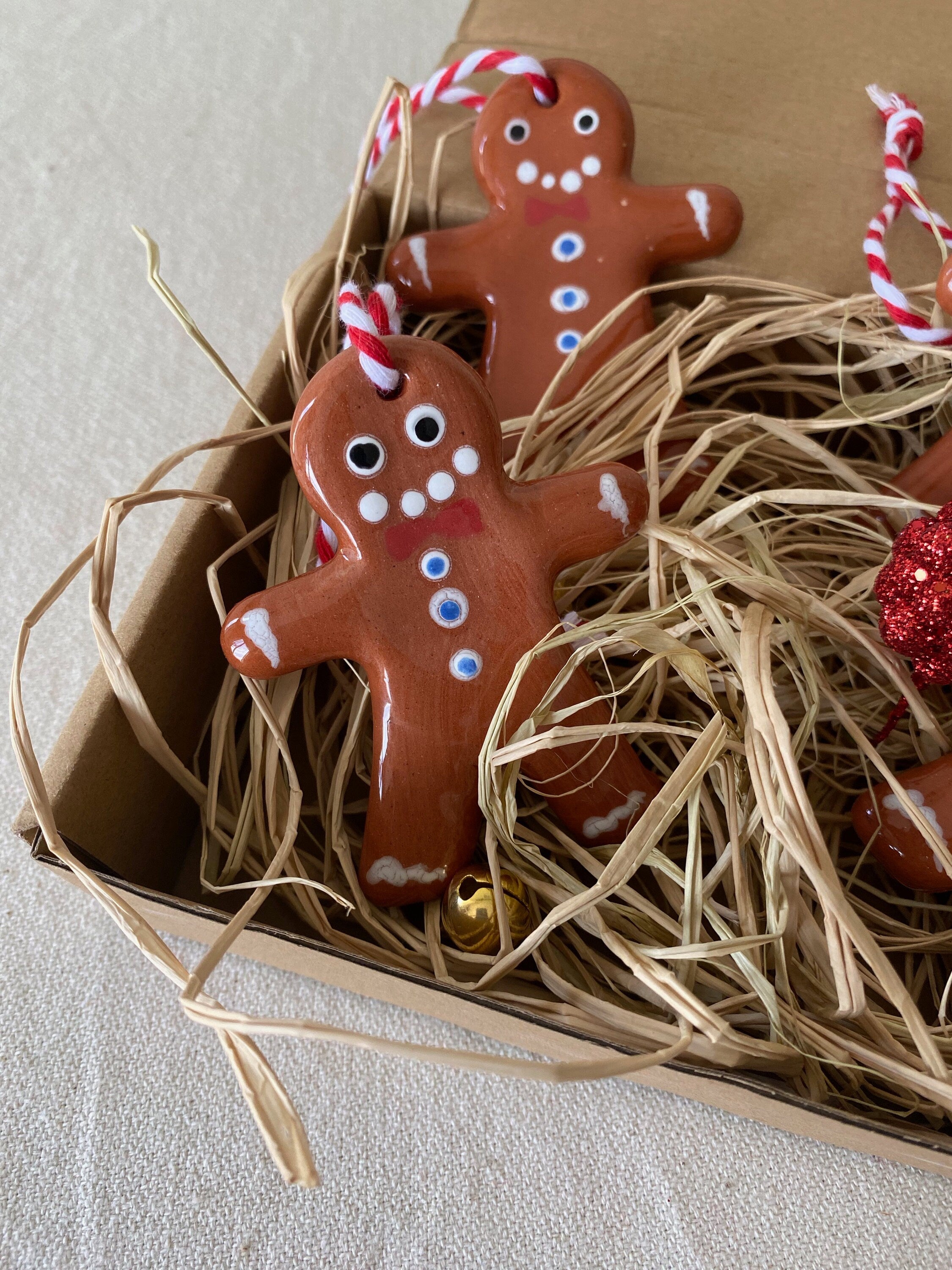 Handmade Ceramic Gingerbread Man Christmas Ornament