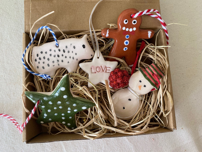 Handmade Ceramic Gingerbread Man Christmas Ornament-zoom-