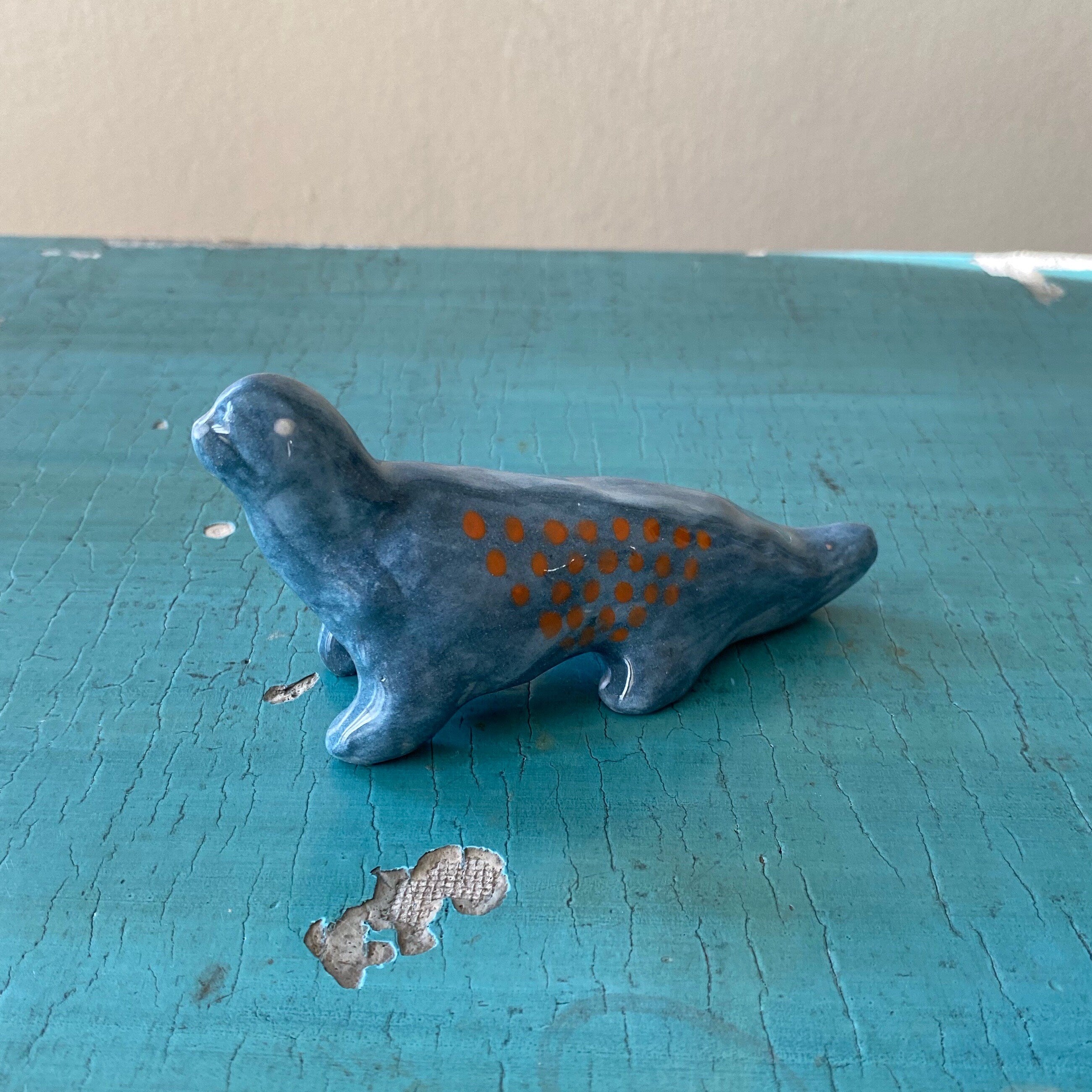 Handmade Ceramic Dinosaur Figurine: Unique Dino Sculpture