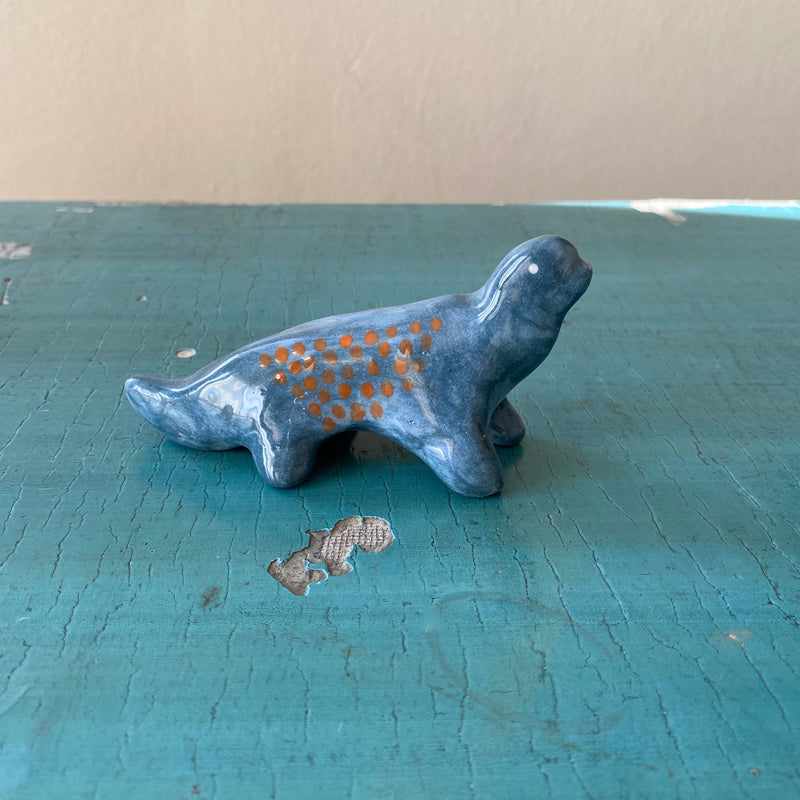 Handmade Ceramic Dinosaur Figurine: Unique Dino Sculpture-zoom-