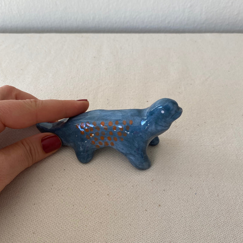 Handmade Ceramic Dinosaur Figurine: Unique Dino Sculpture-zoom-
