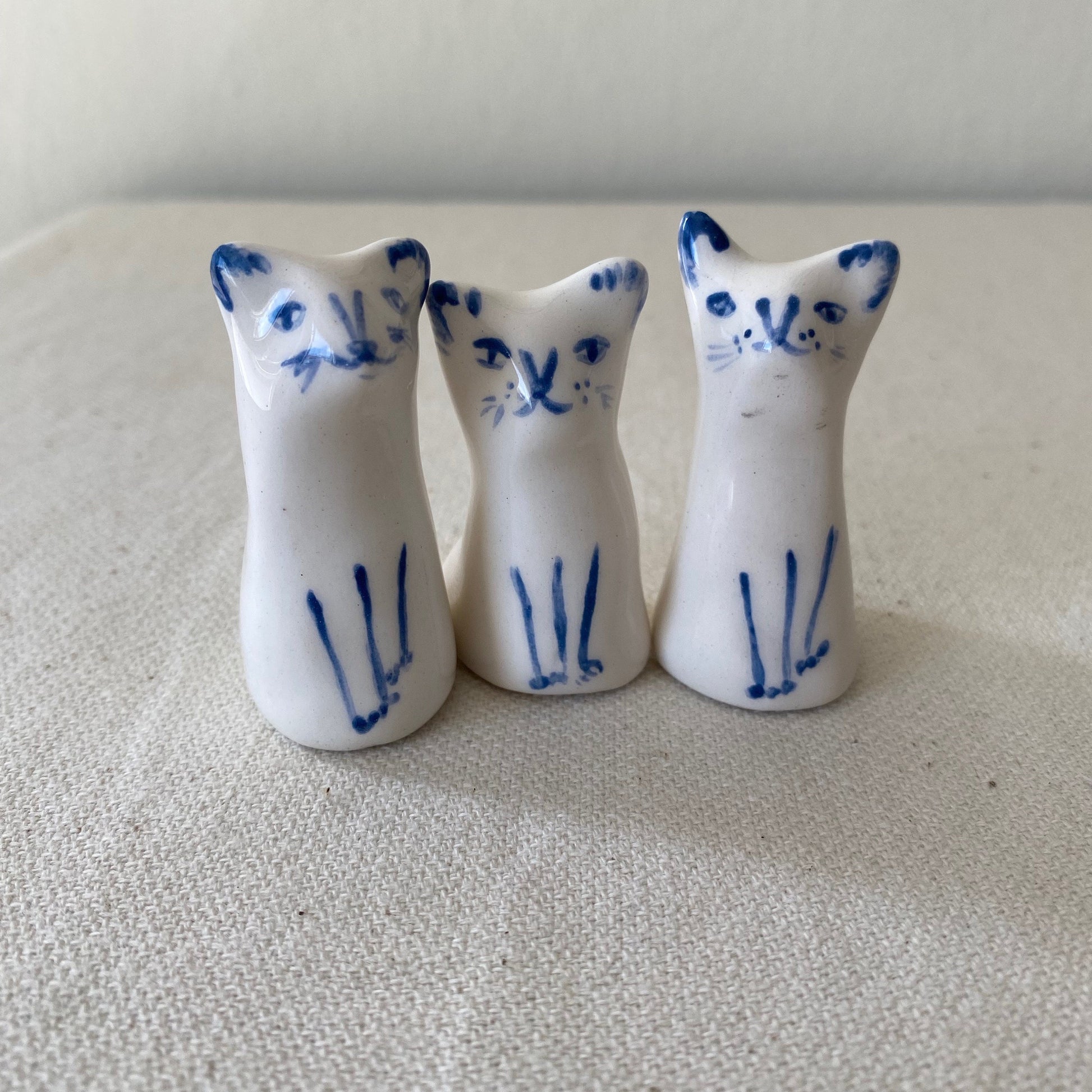 Handmade Ceramic Cat Figurine, Tiny Cat Sculpture, Aquarium Ornament-1