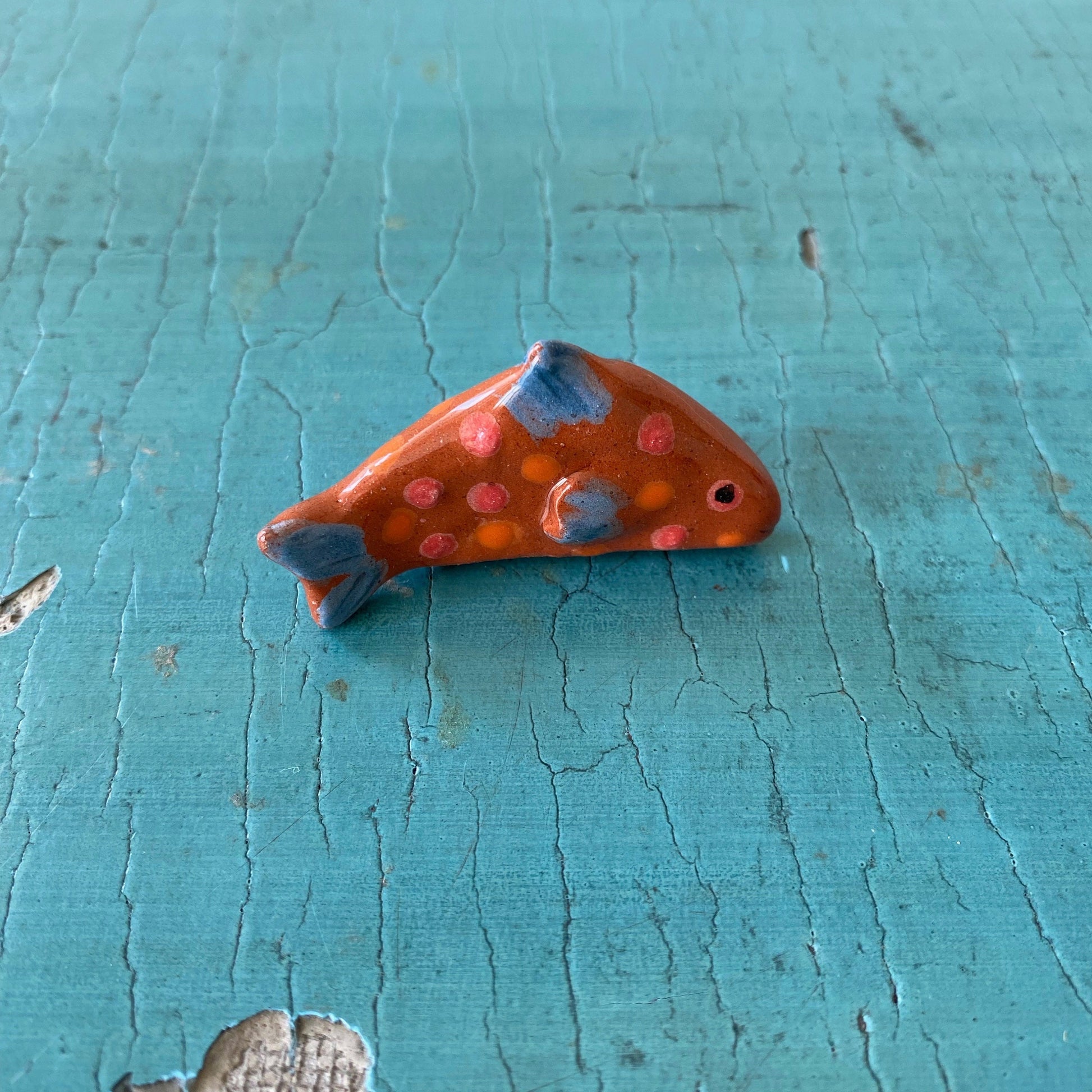 Handmade Ceramic Fish & Hedgehog Figurines: Tiny Animal Sculpture Set-5