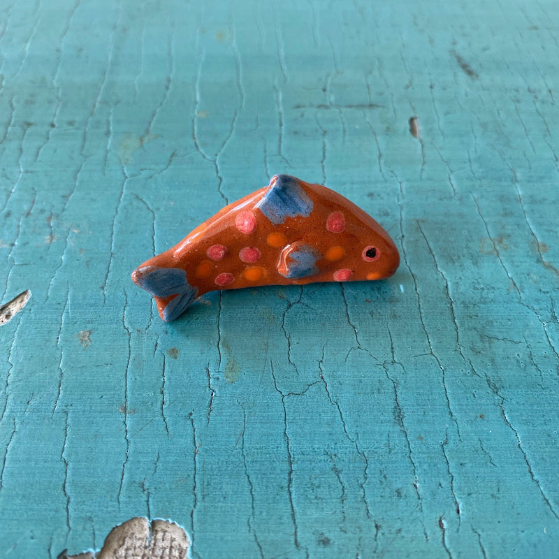 Handmade Ceramic Fish & Hedgehog Figurines: Tiny Animal Sculpture Set-zoom-