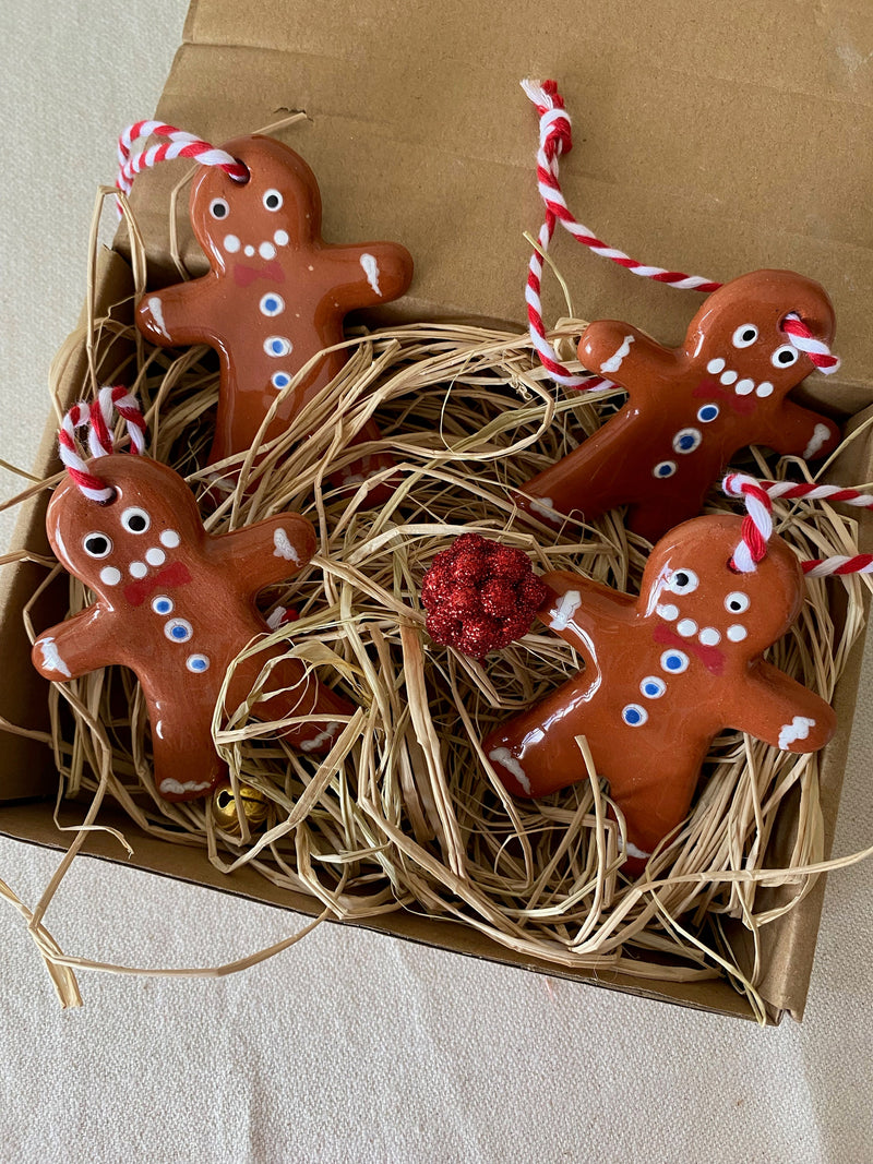 Handmade Ceramic Gingerbread Man Christmas Ornament-zoom-