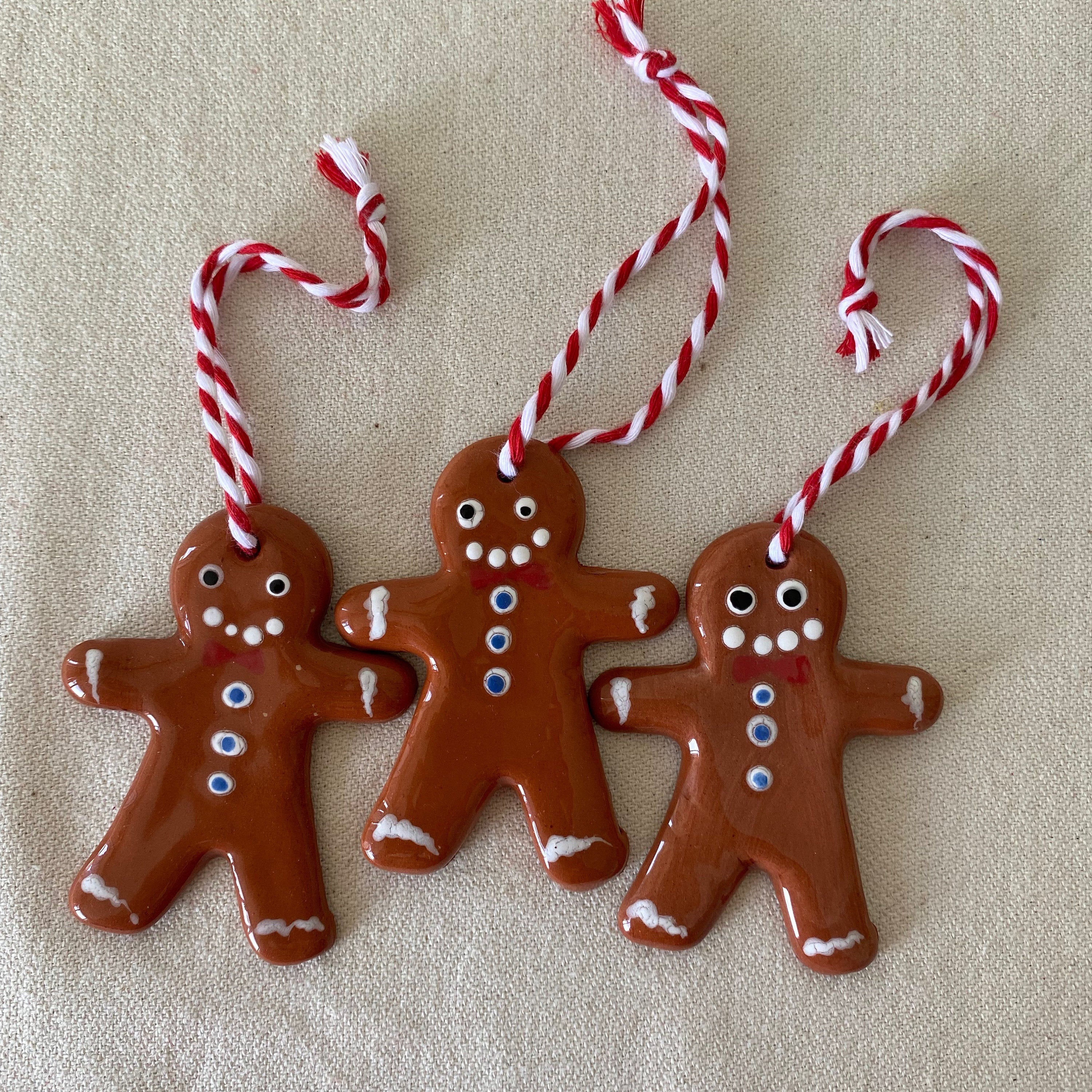 Handmade Ceramic Gingerbread Man Christmas Ornament-zoom-9