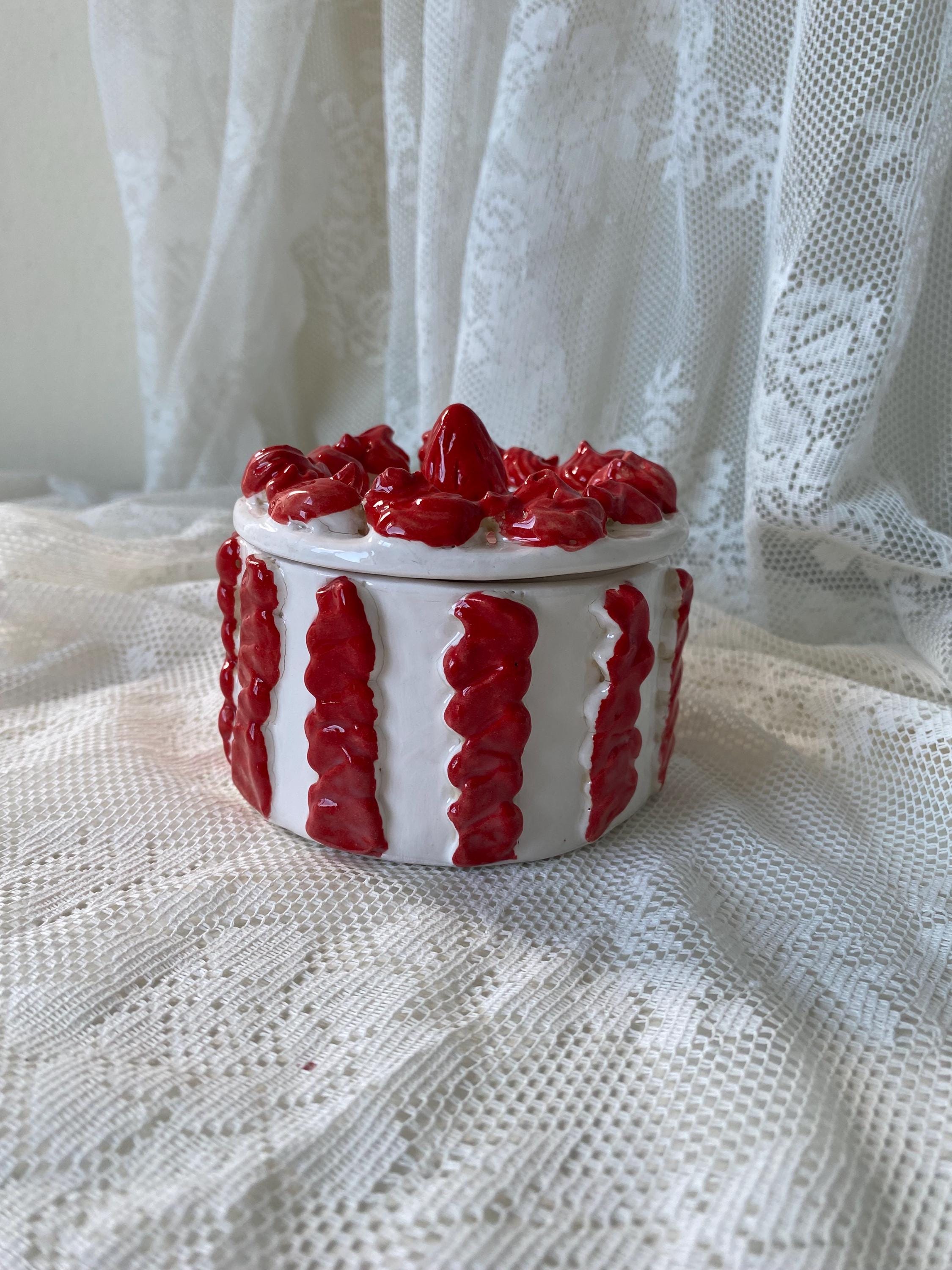 Handmade Ceramic Birthday Cake Jewelry Box, Unique Gift