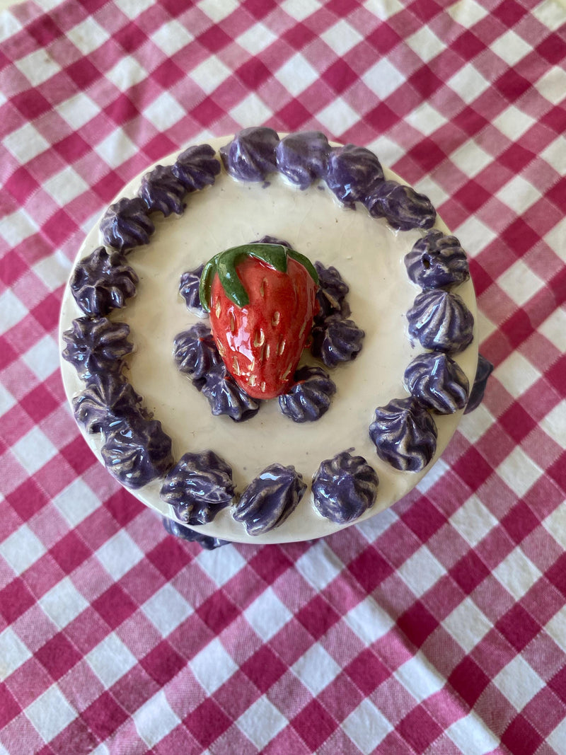 Handmade Ceramic Birthday Cake Jewelry Box, Unique Gift-zoom-