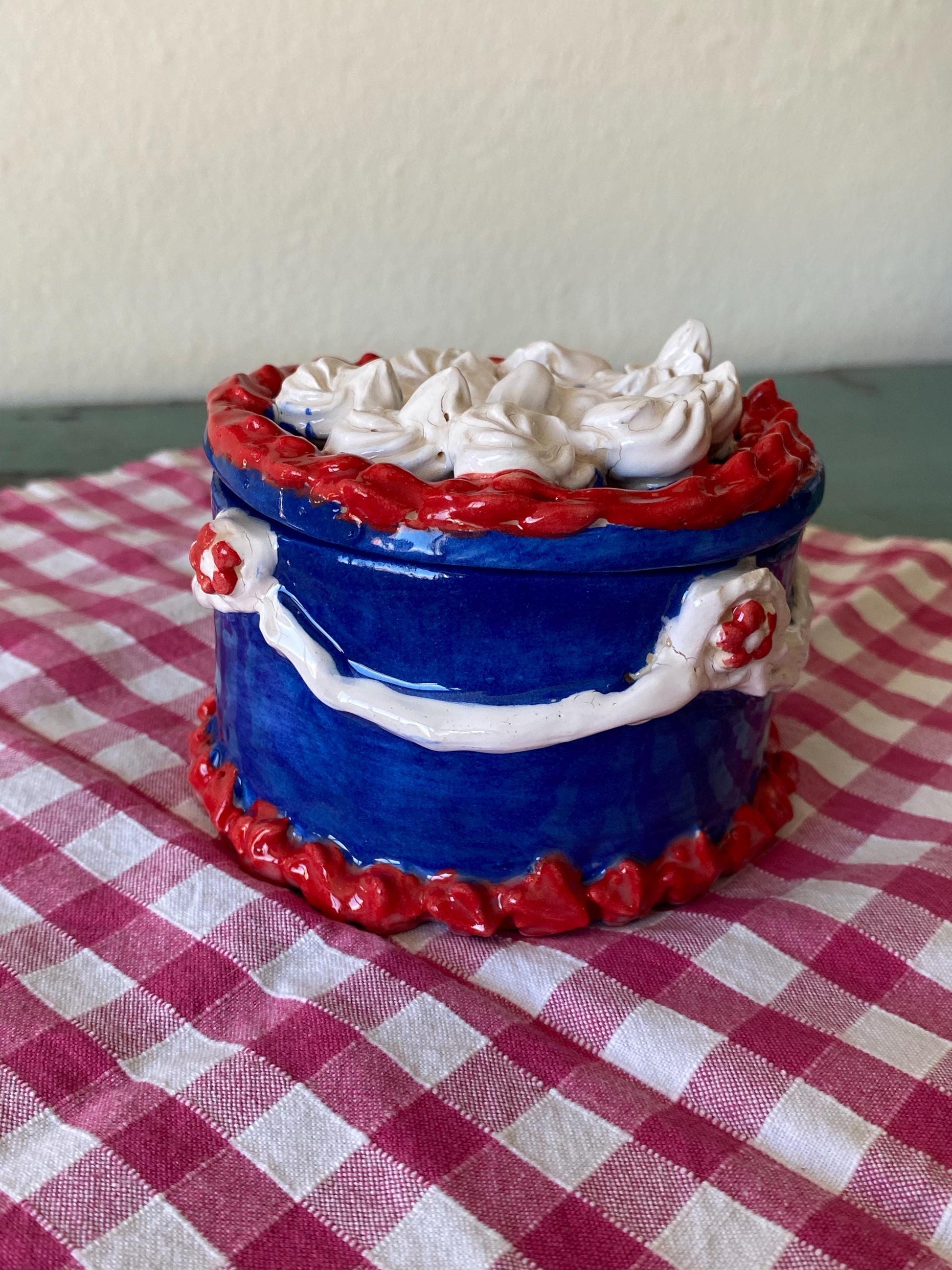 Handmade Ceramic Birthday Cake Box: Unique Jewelry/Chocolate Gift-6