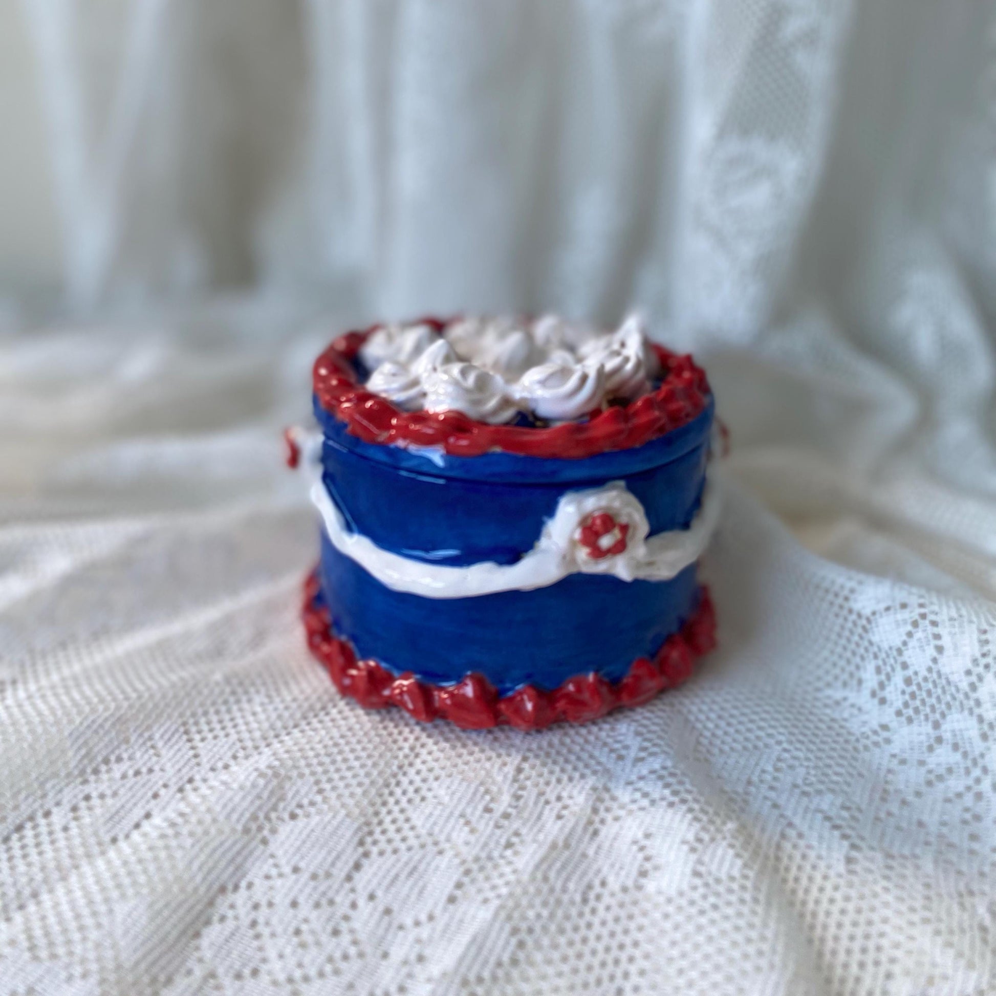 Handmade Ceramic Birthday Cake Box: Unique Jewelry/Chocolate Gift-9