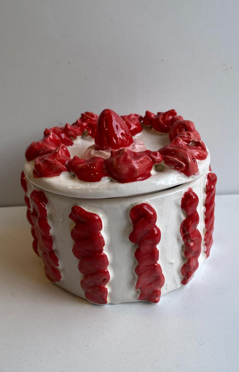 Handmade Ceramic Birthday Cake Jewelry Box, Unique Gift-zoom-