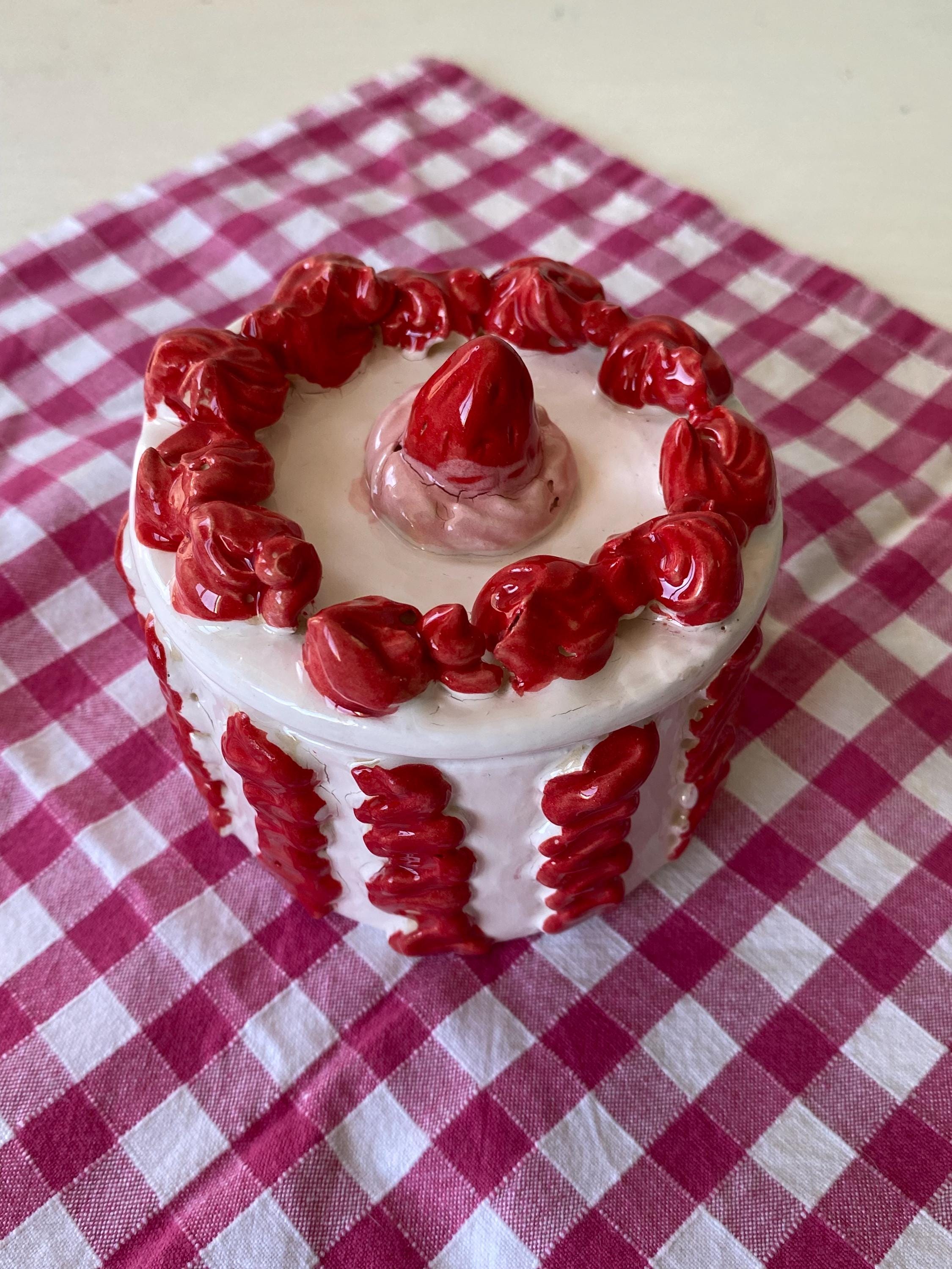 Handmade Ceramic Birthday Cake Jewelry Box, Unique Gift-zoom-2