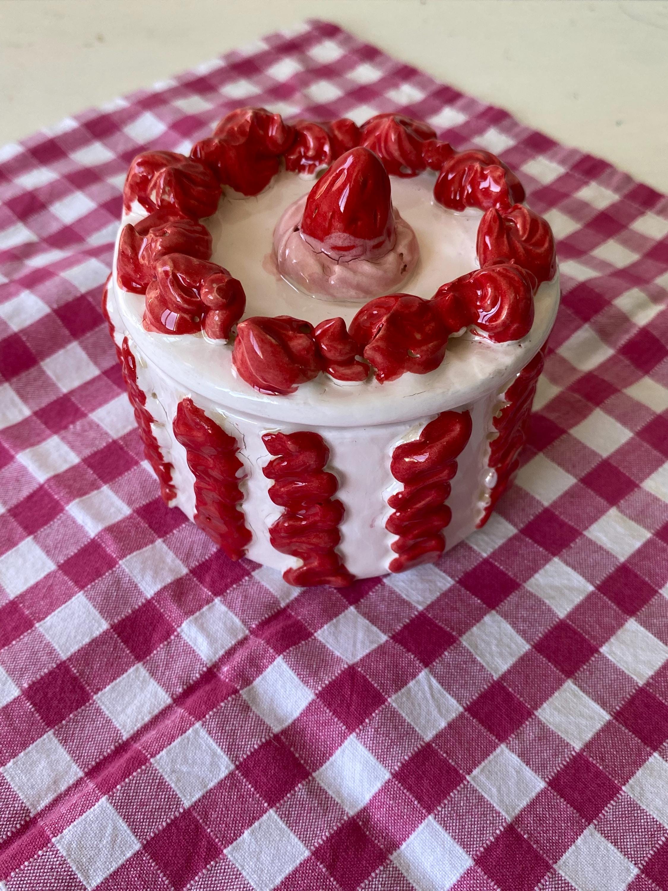 Handmade Ceramic Birthday Cake Jewelry Box, Unique Gift-zoom-4