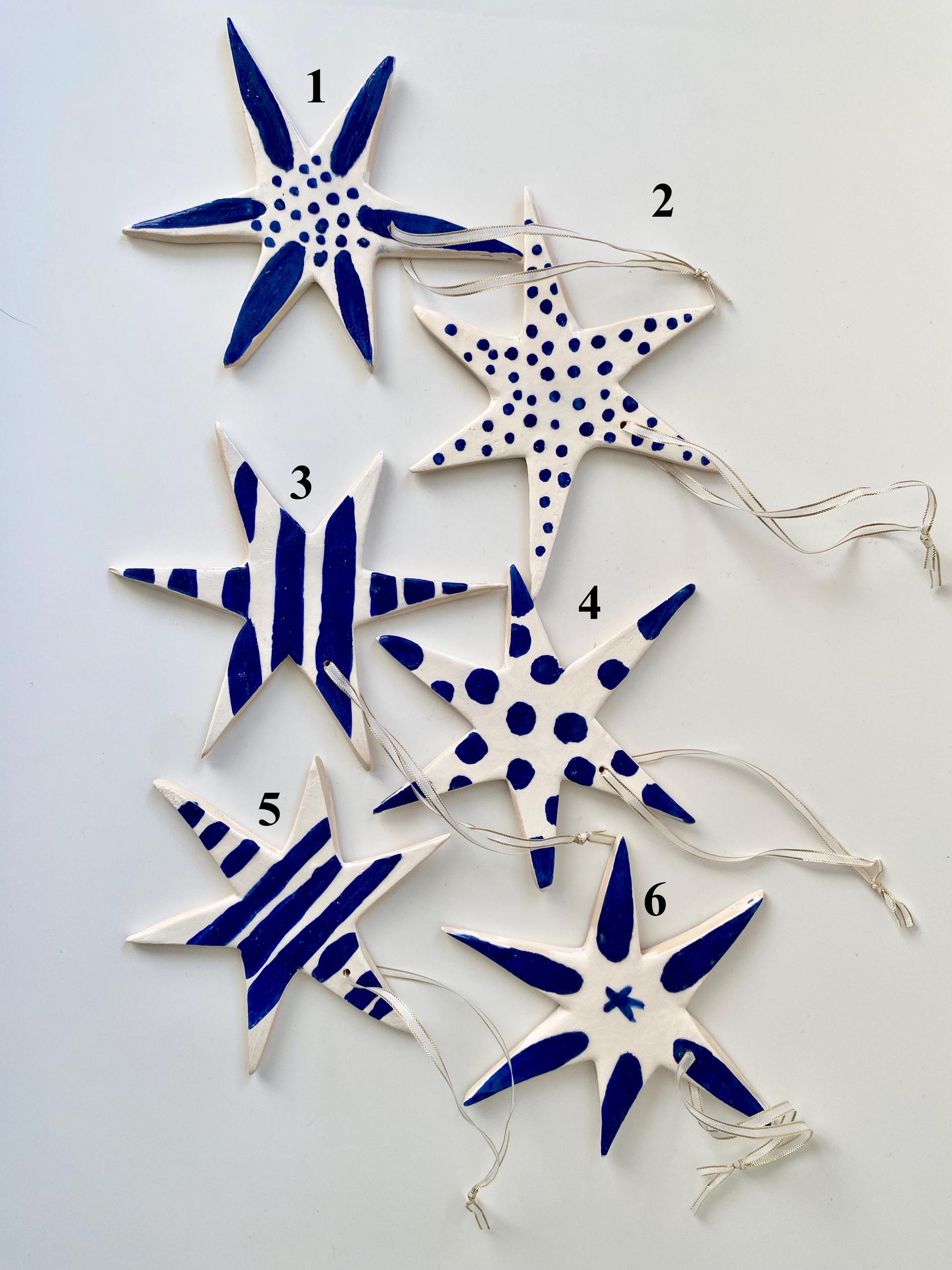 Handmade Ceramic Star Ornament: Pottery Christmas Tree Decoration-2