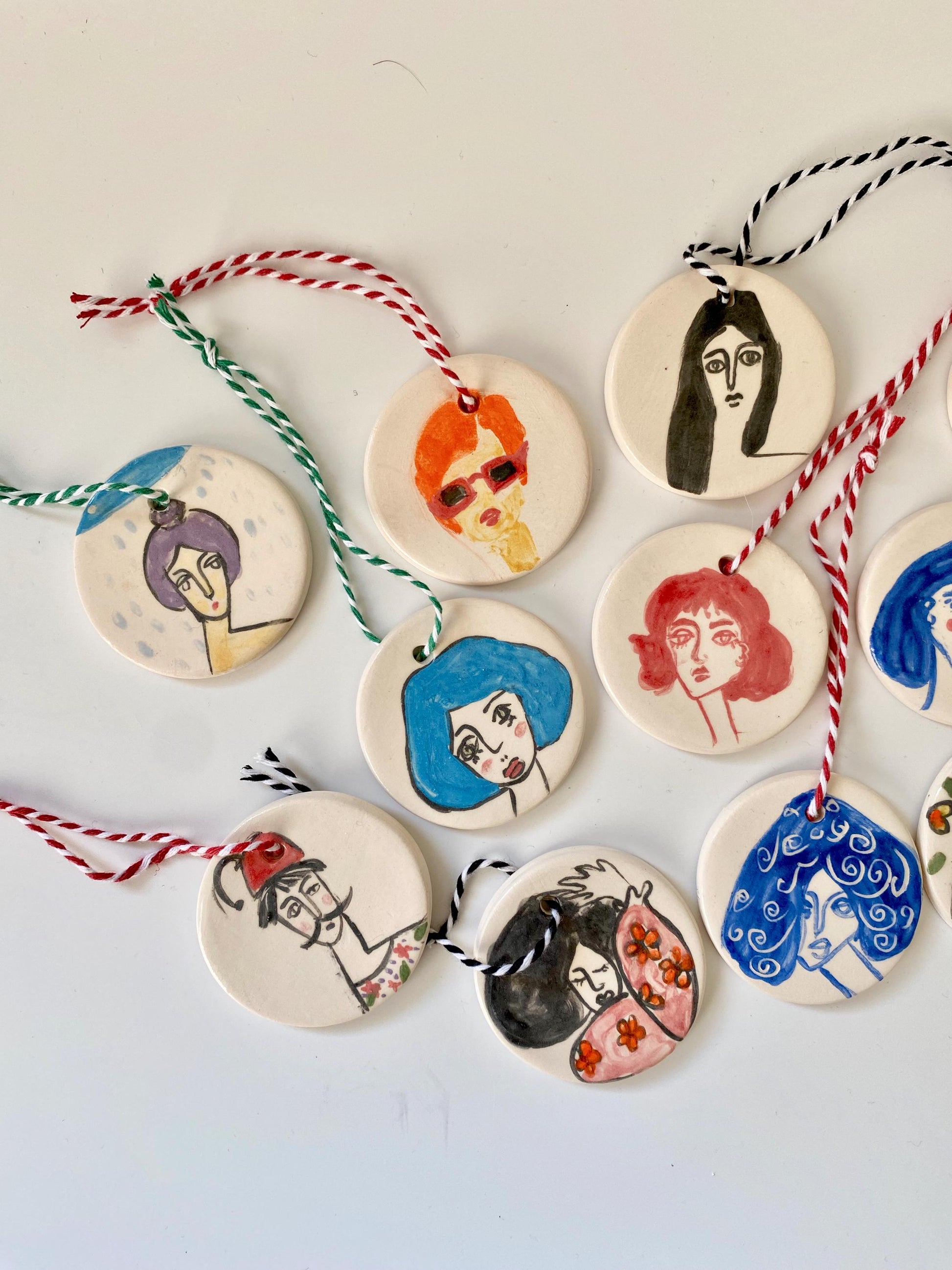Ceramic feminist Ornament-Handmade Pottery Christmas Decoration-Christmas tree woman ornament gift-3
