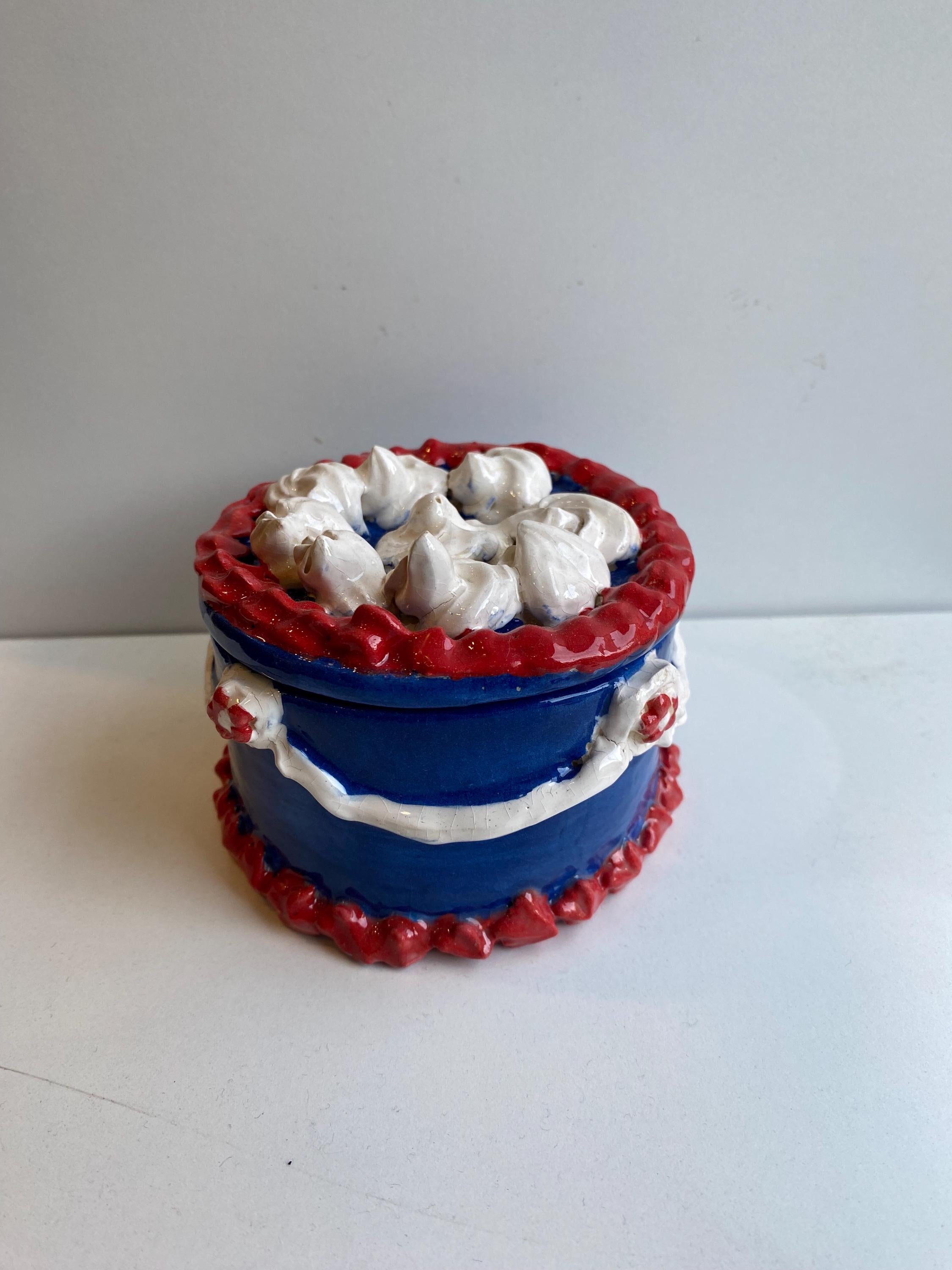 Handmade Ceramic Birthday Cake Box: Unique Jewelry/Chocolate Gift-zoom-5