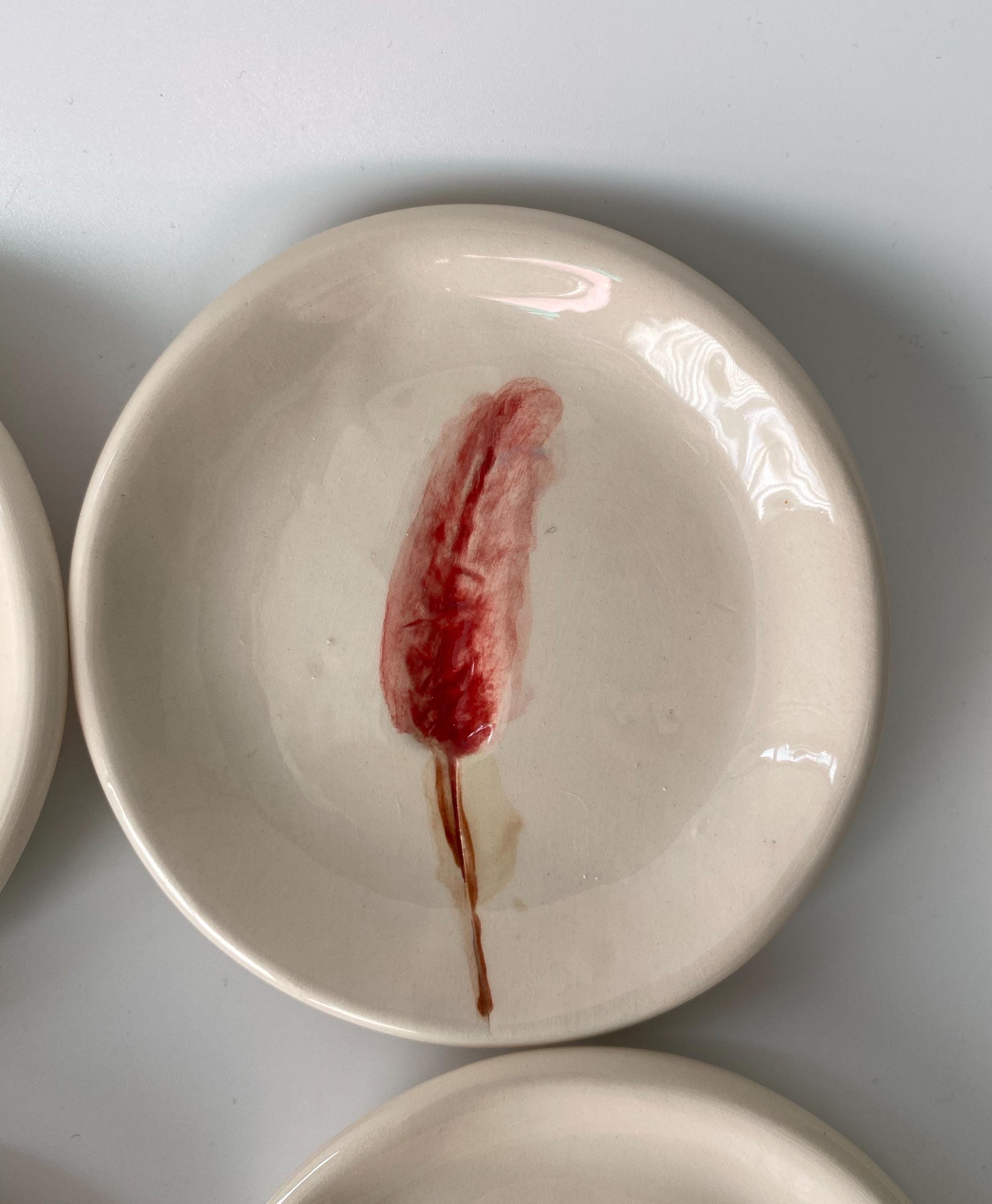 Handmade Ceramic Jewellery Dish with floral impression-zoom-7
