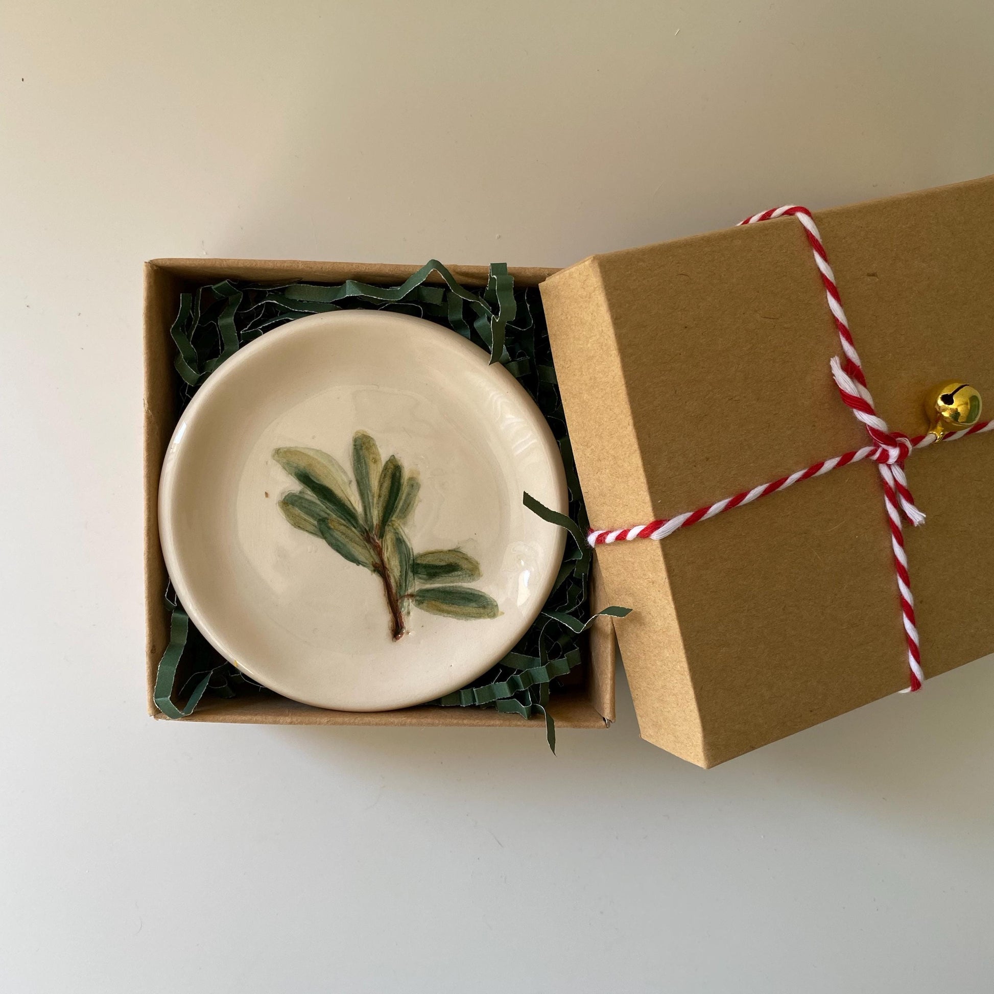 Handmade Ceramic Jewellery Dish with floral impression-6