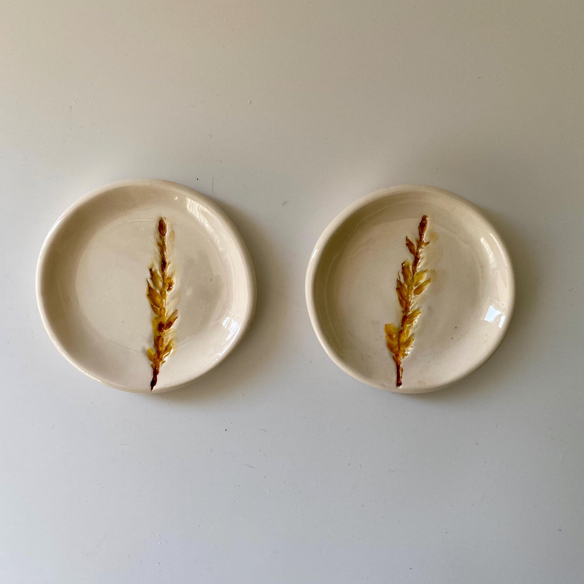 Handmade Ceramic Jewellery Dish with floral impression-5