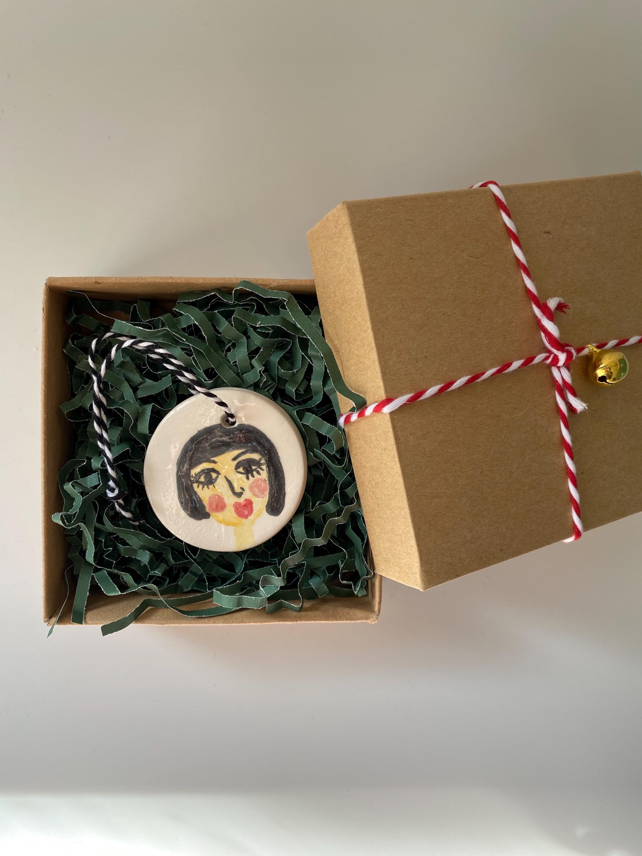 Ceramic feminist Ornament-Handmade Pottery Christmas Decoration-Christmas tree woman ornament gift-zoom-10