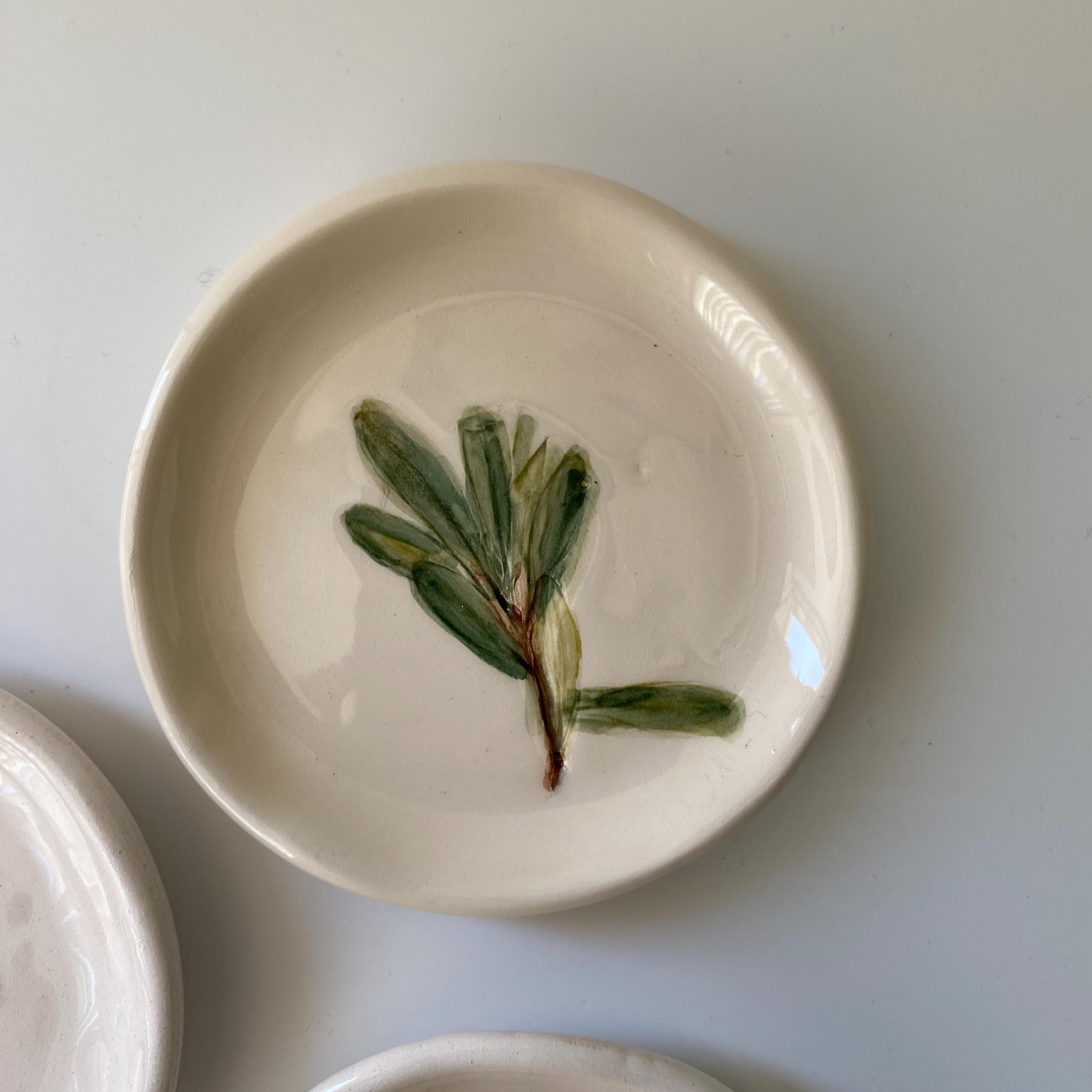 Handmade Ceramic Jewellery Dish with floral impression-zoom-5