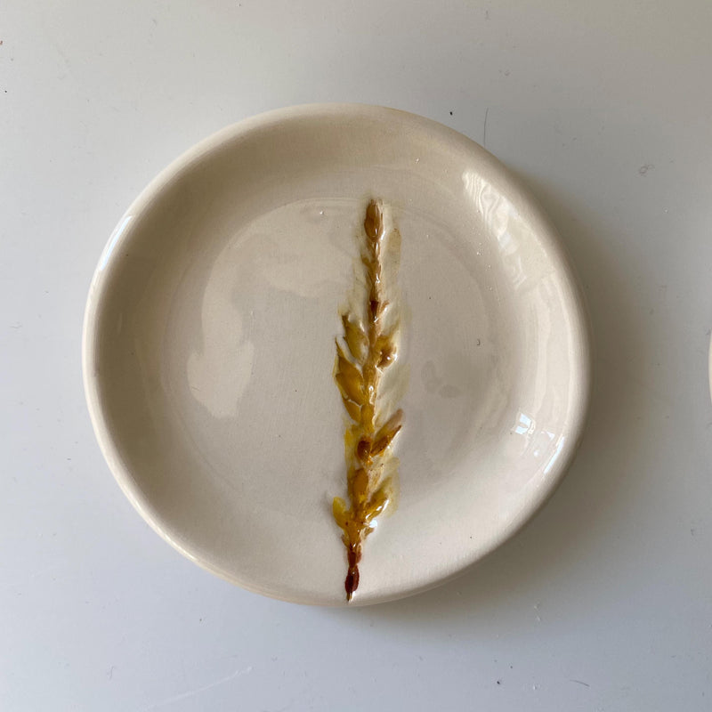 Handmade Ceramic Jewellery Dish with floral impression-zoom-