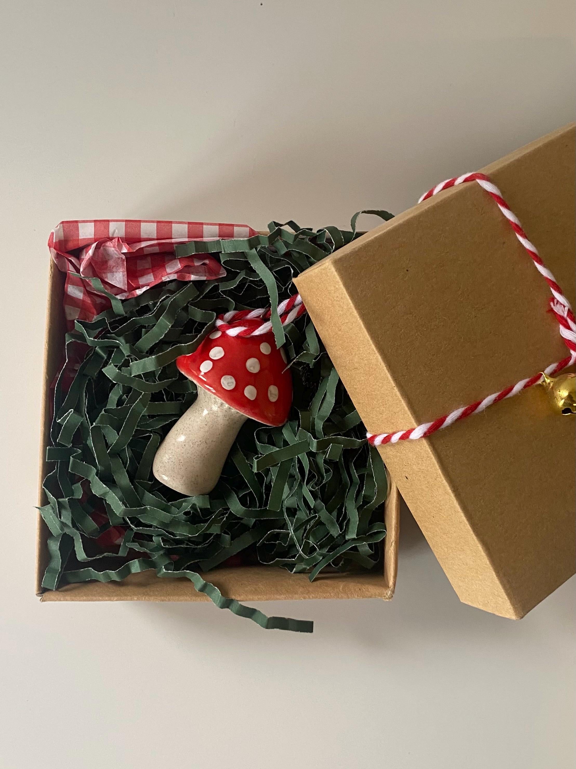 Handmade Ceramic Mushroom Christmas Ornament: Toadstool Decoration-zoom-10
