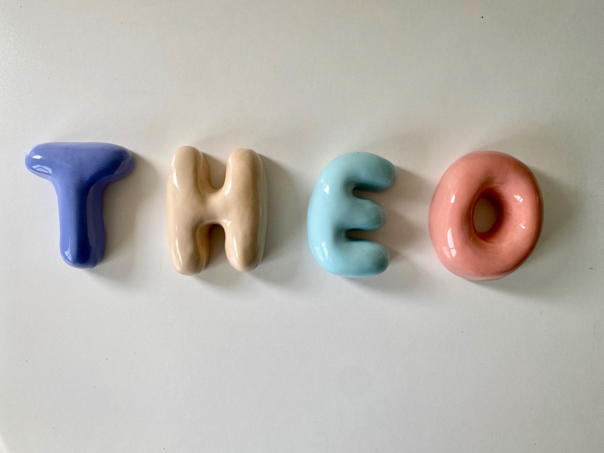 Ceramic Bubble Letters-Personalized Ceramic Letter: Colorful Handmade Wall Decor-10