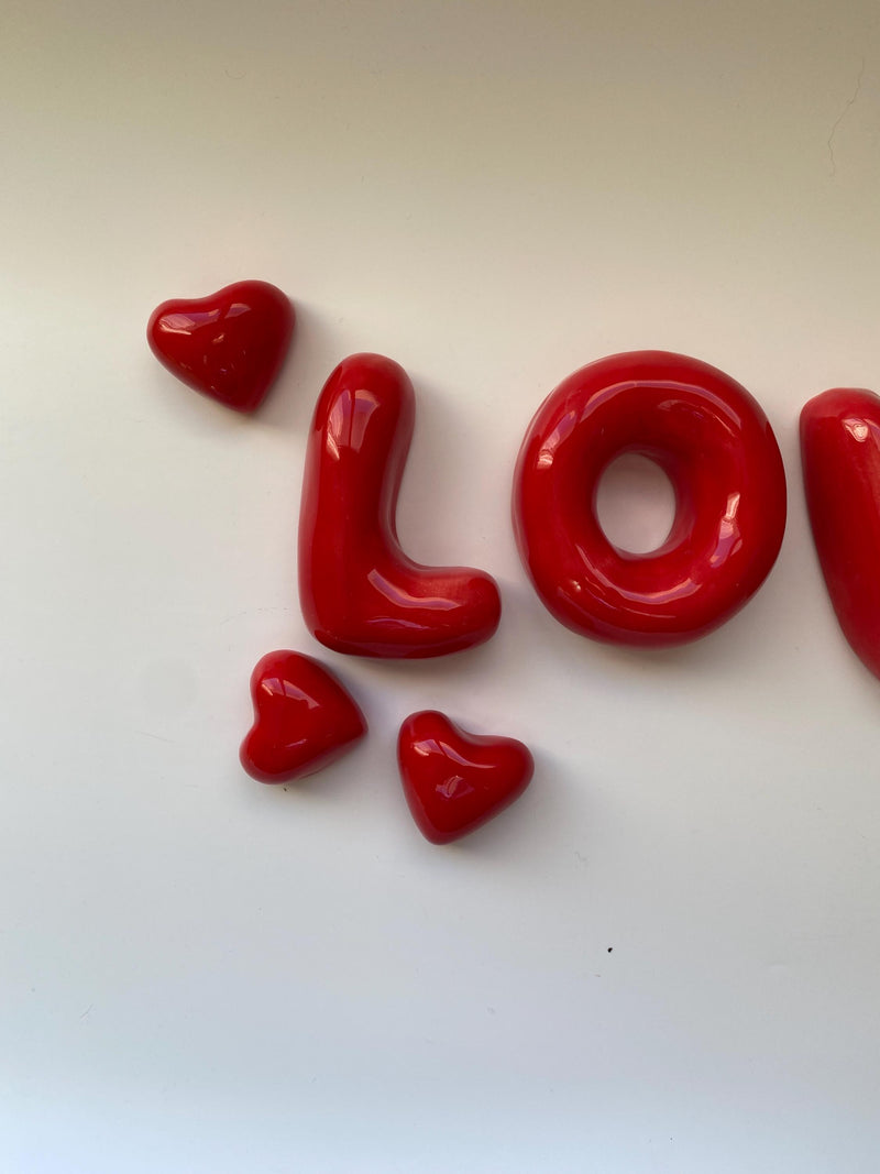 Handmade Ceramic Bubble Heart Decor – Custom Color Playful Shelf Accent-zoom-