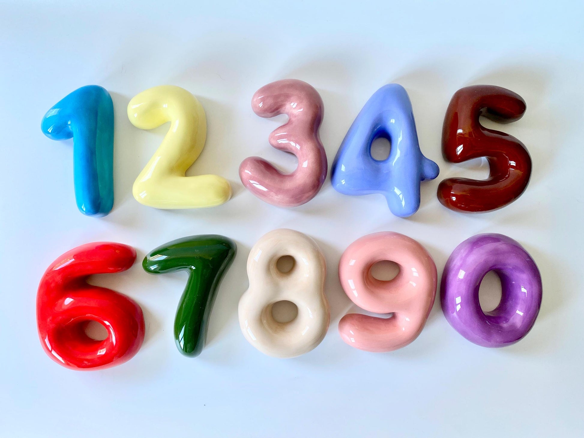 Ceramic BubbleNumbers-Ceramic Numbers - Personalized Ceramic SOFT Colorful Number-2