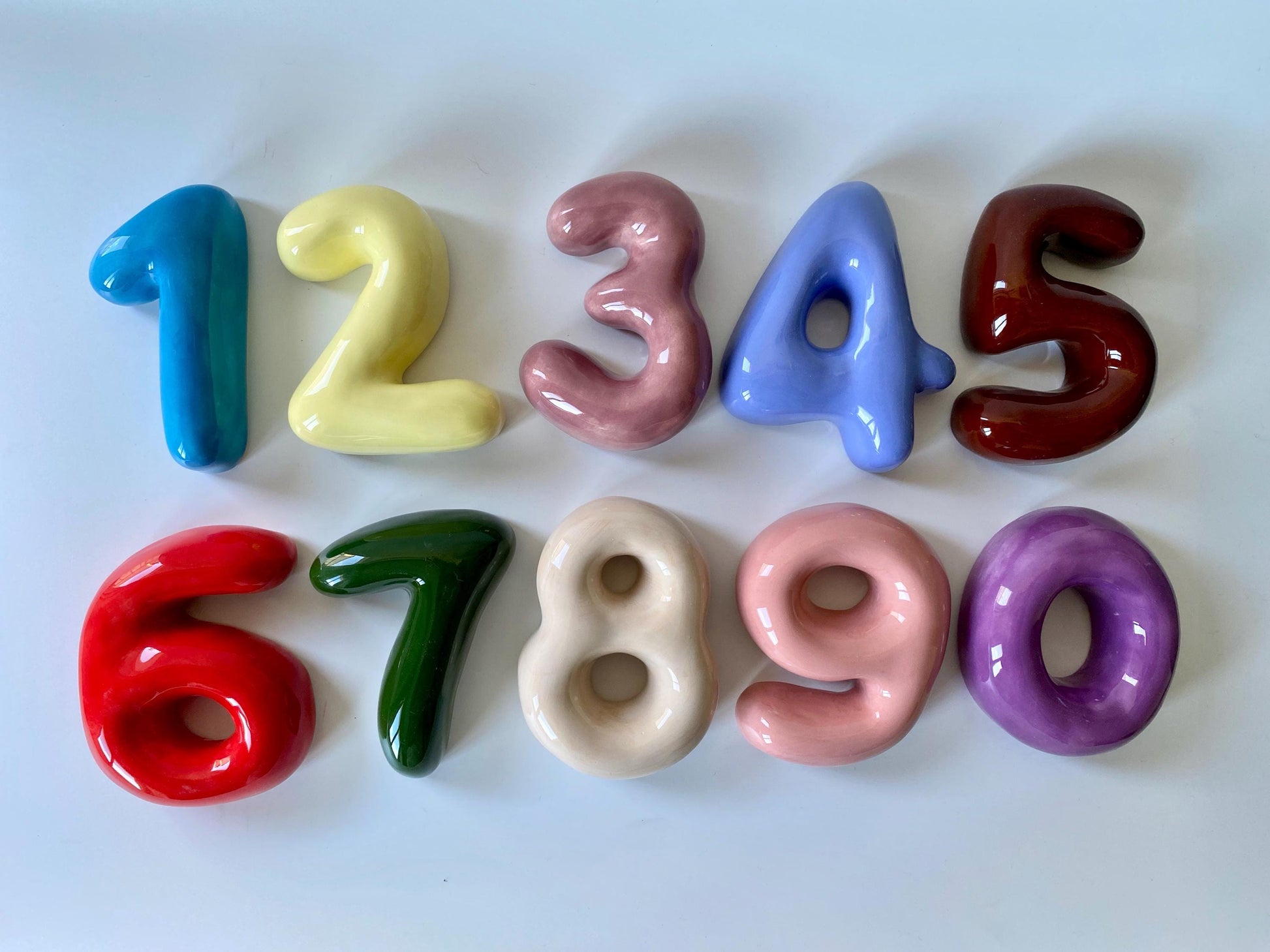 Ceramic Bubble Numbers-Ceramic Numbers - Personalized Ceramic SOFT Colorful Number-7