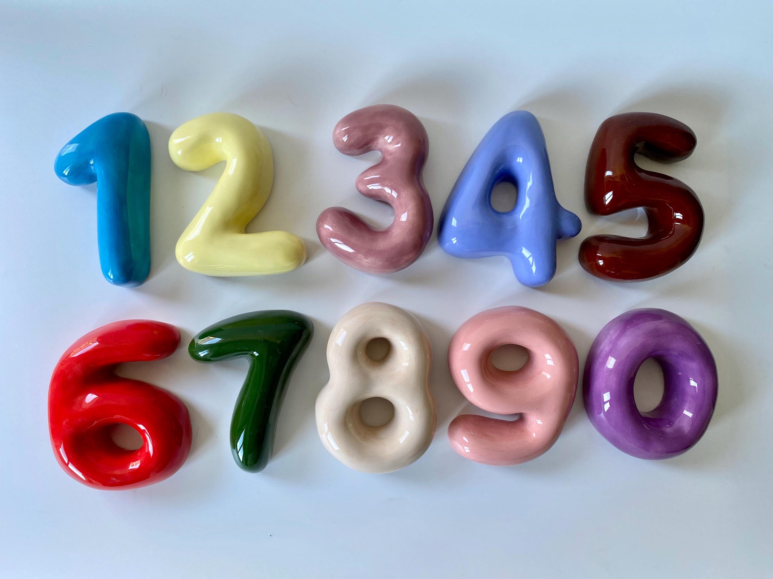 Ceramic Bubble Numbers-Ceramic Numbers - Personalized Ceramic SOFT Colorful Number-zoom-7