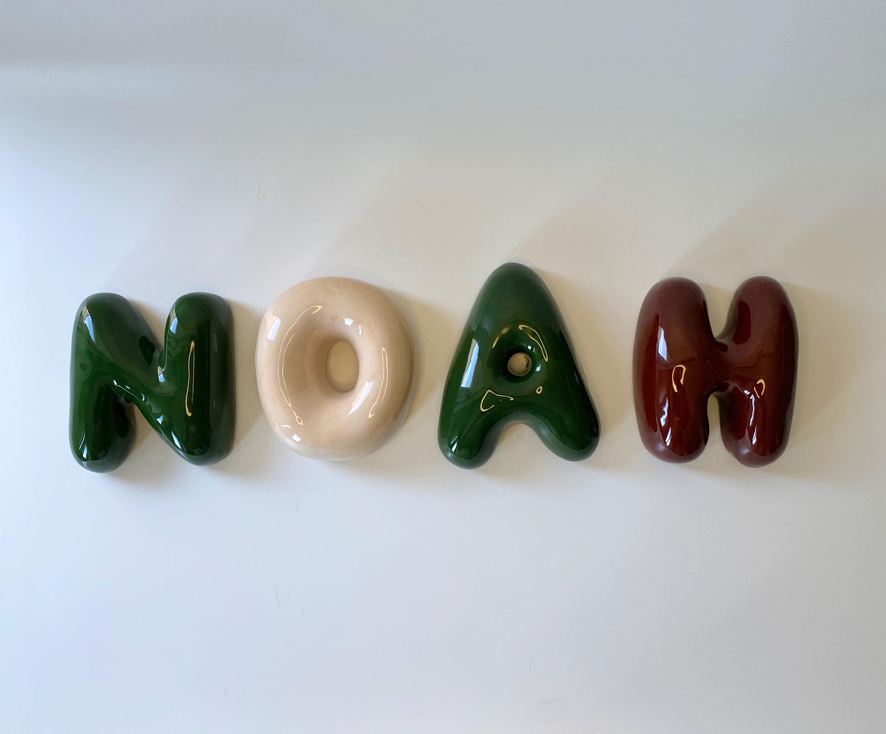 Handmade Ceramic Bubble Letter: Personalized Wall Decor-zoom-7
