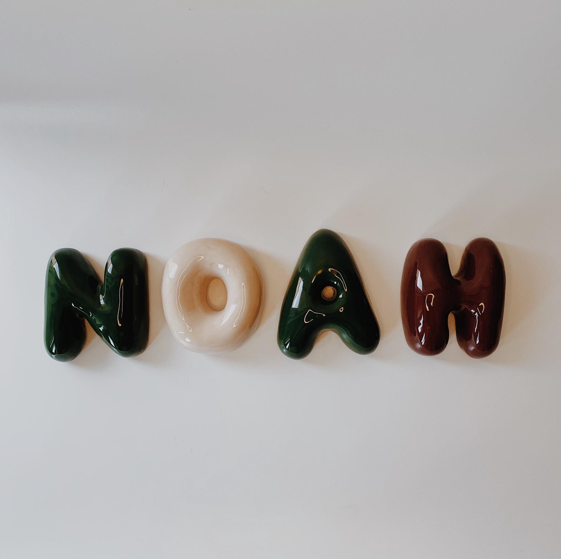 Ceramic Bubble Letters-Personalized Ceramic Letter: Colorful Handmade Alphabet, Wall Decor-3