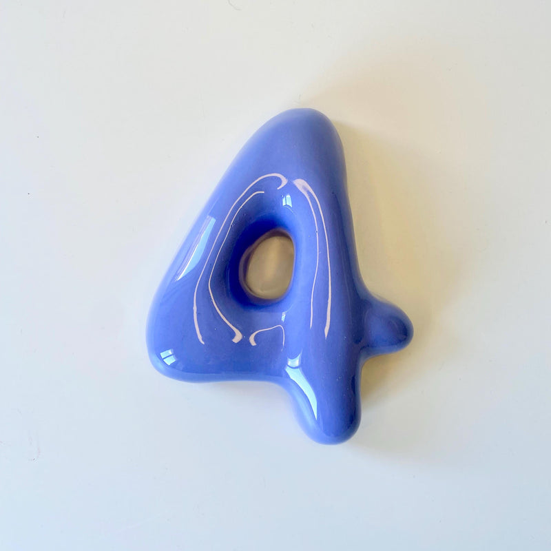 Handmade Ceramic Bubble Number: Colorful Stoneware Clay Wall Decor-zoom-