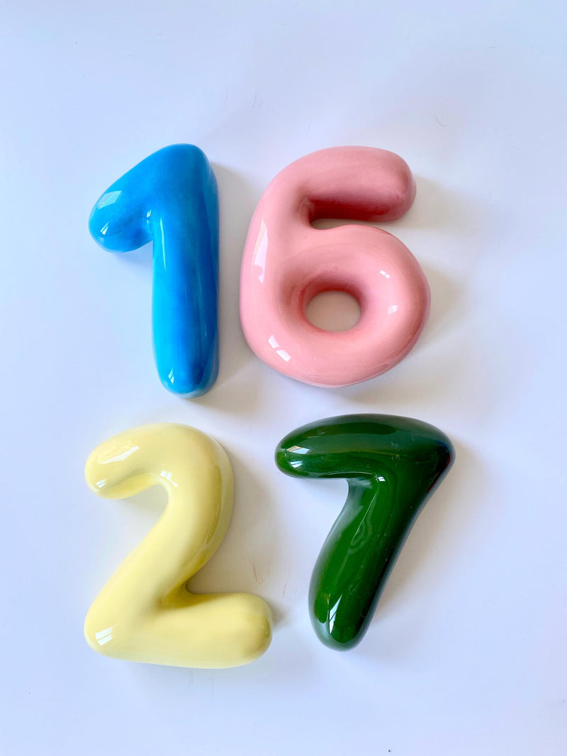 Ceramic BubbleNumbers-Ceramic Numbers - Personalized Ceramic SOFT Colorful Number-zoom-