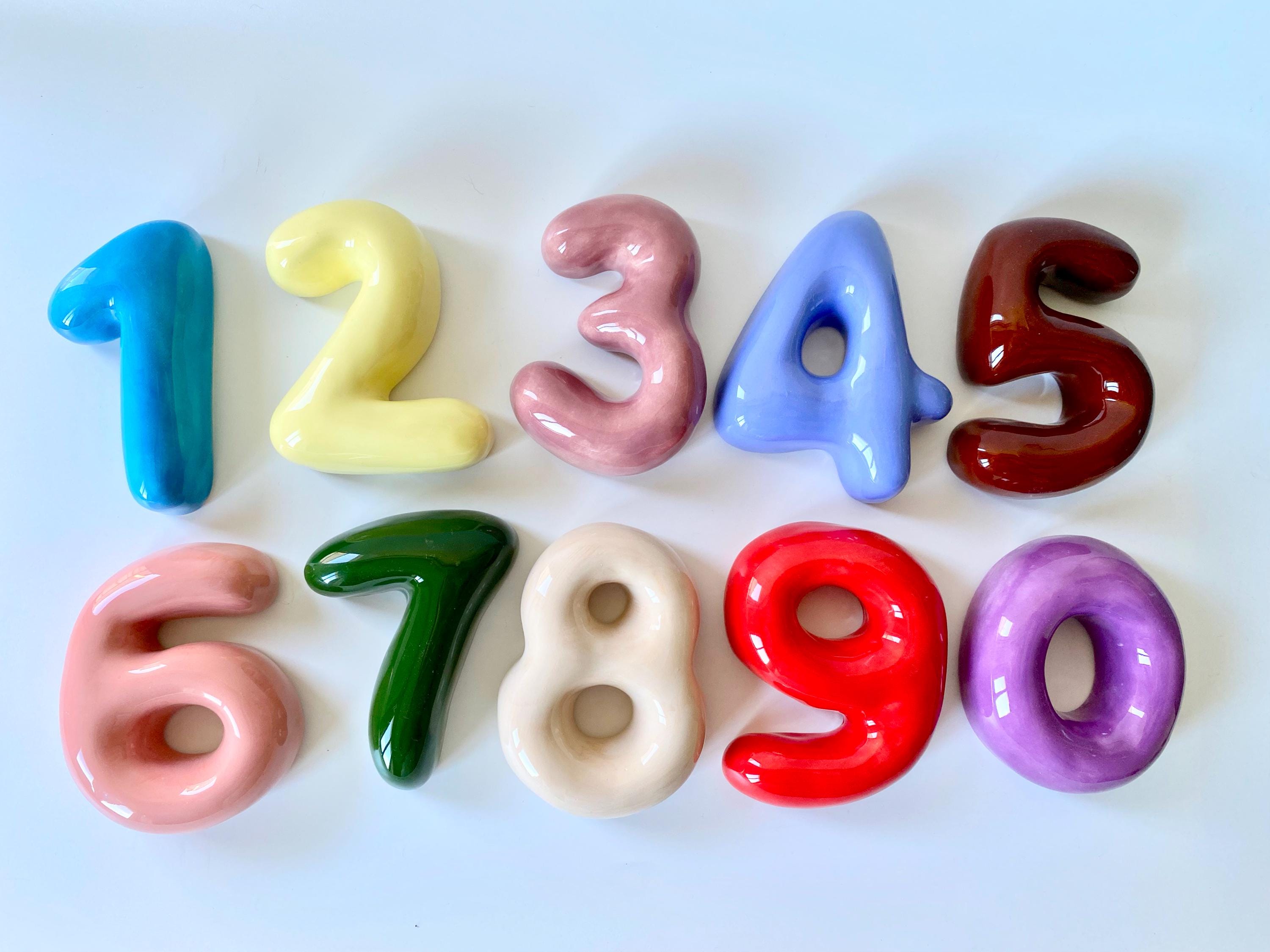 Ceramic Bubble Numbers-Ceramic Numbers - Personalized Ceramic SOFT Colorful Number--zoom-7