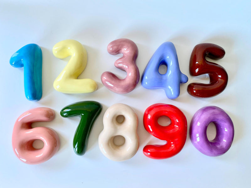 Ceramic Bubble Numbers-Ceramic Numbers - Personalized Ceramic SOFT Colorful Number--zoom-