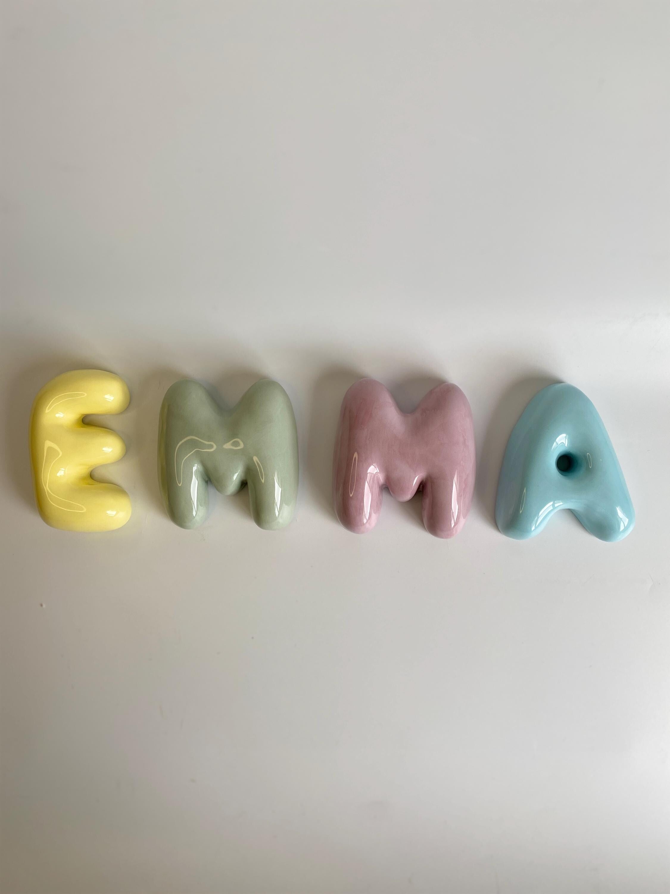 Handmade Ceramic Bubble Letter: Custom Wall Decor-zoom-7