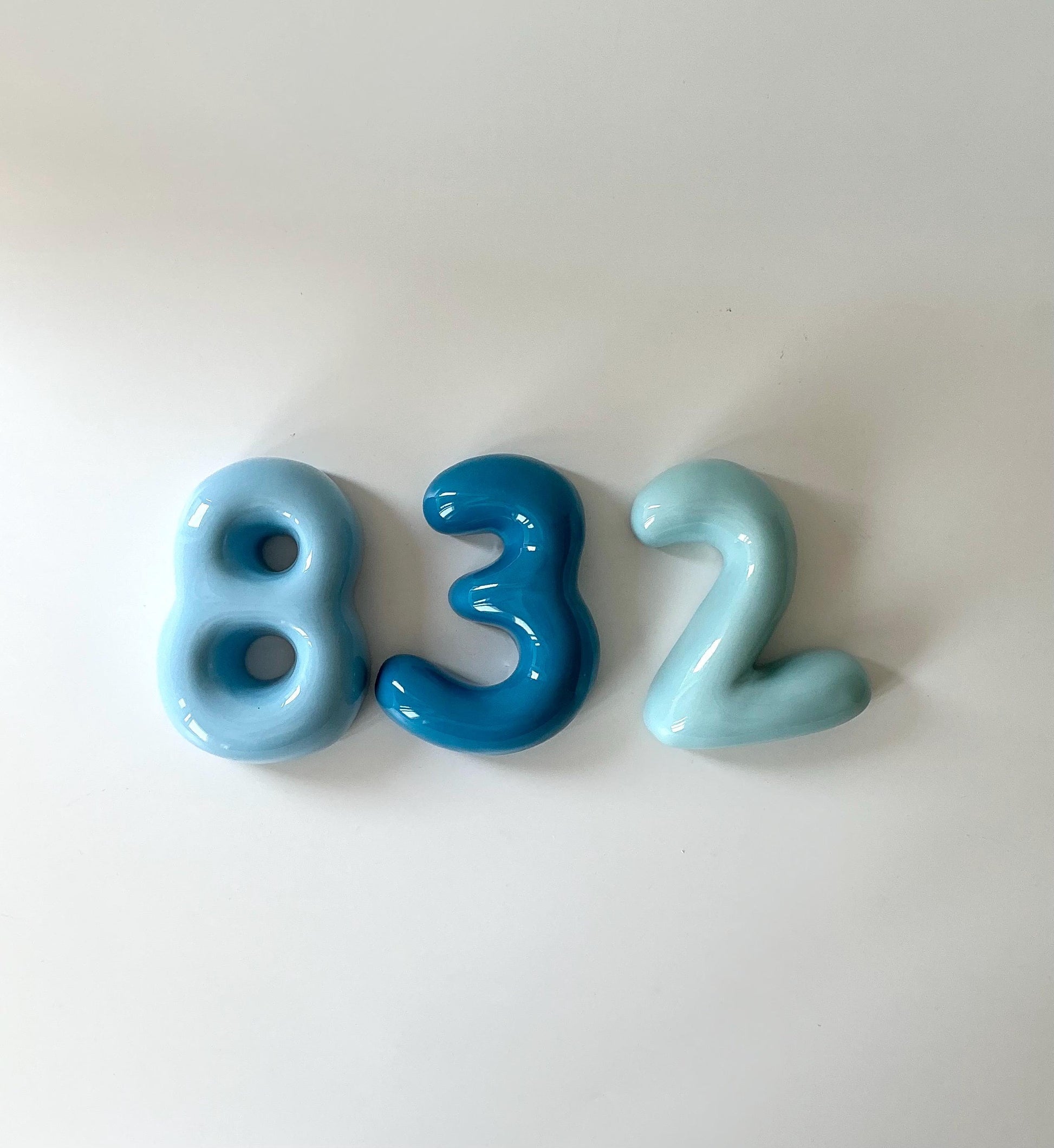Handmade Ceramic Bubble Number: Colorful Stoneware Clay Wall Decor-8