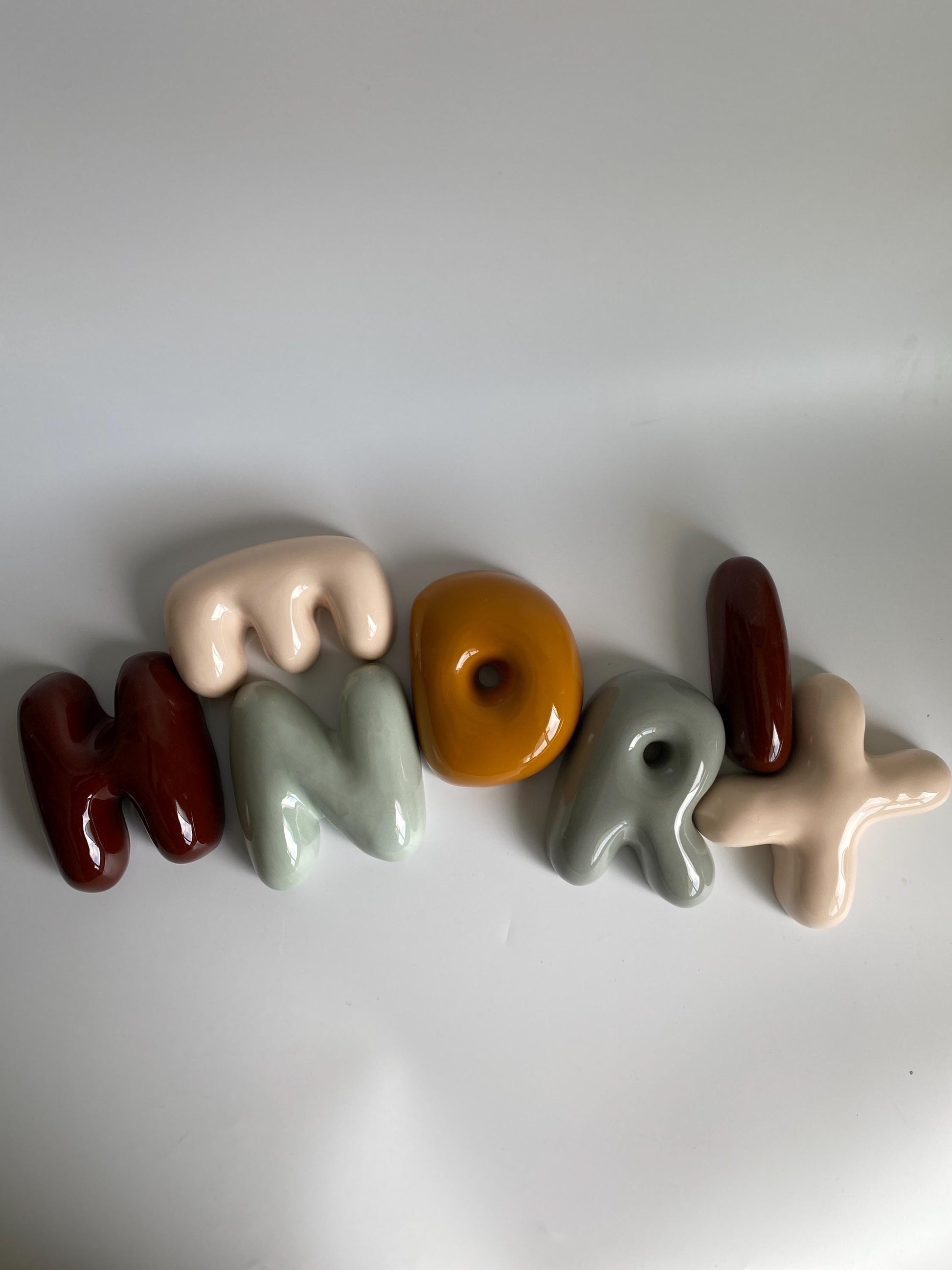 Handmade Ceramic Bubble Letter: Personalized Wall Decor-2