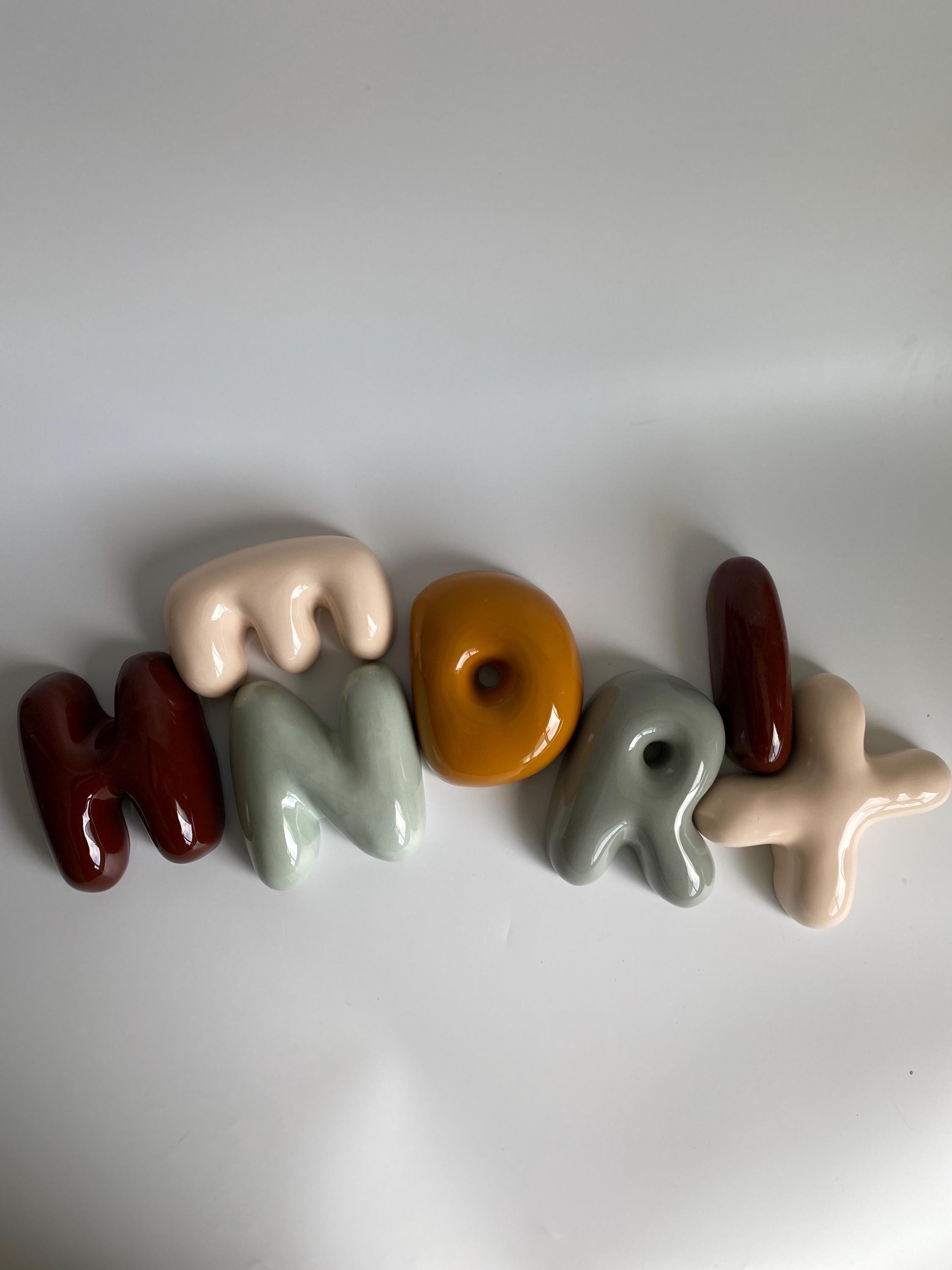 Handmade Ceramic Bubble Letter: Personalized Wall Decor